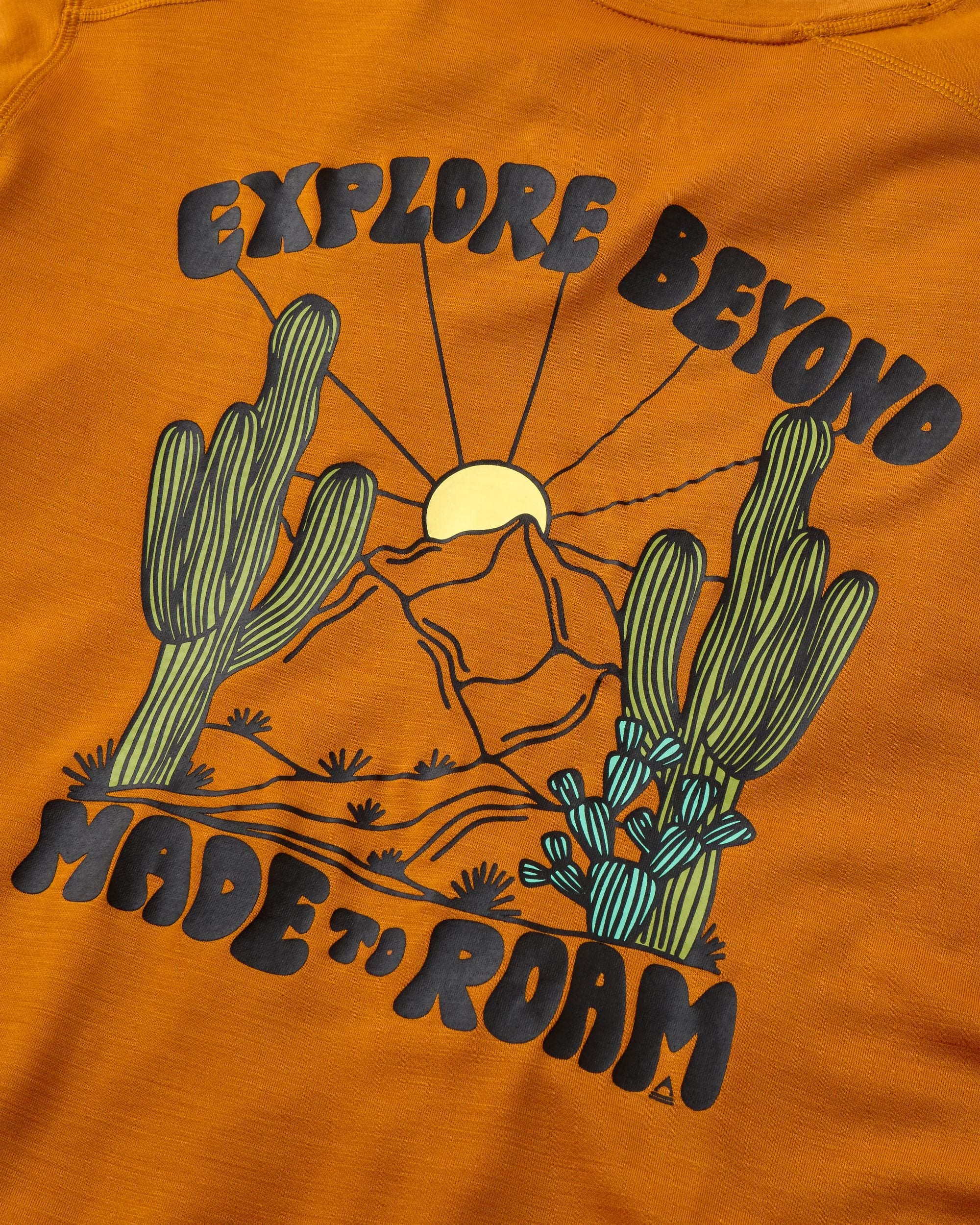 Camp Lost Lightweight Merino Blend T-Shirt - Retro Orange - Image 4