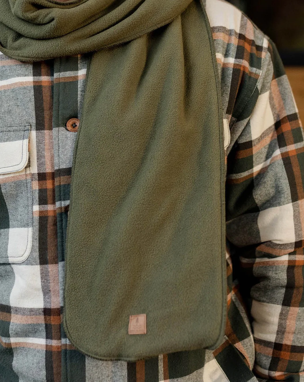 Campfire Polar Fleece Scarf - Khaki - Image 3