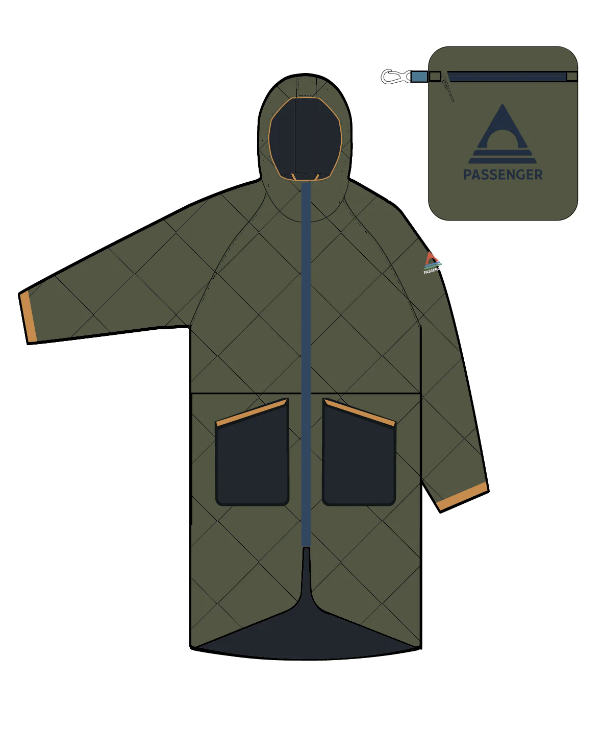 Campscape Fleece Lined Parka - Black/Khaki - Image 13