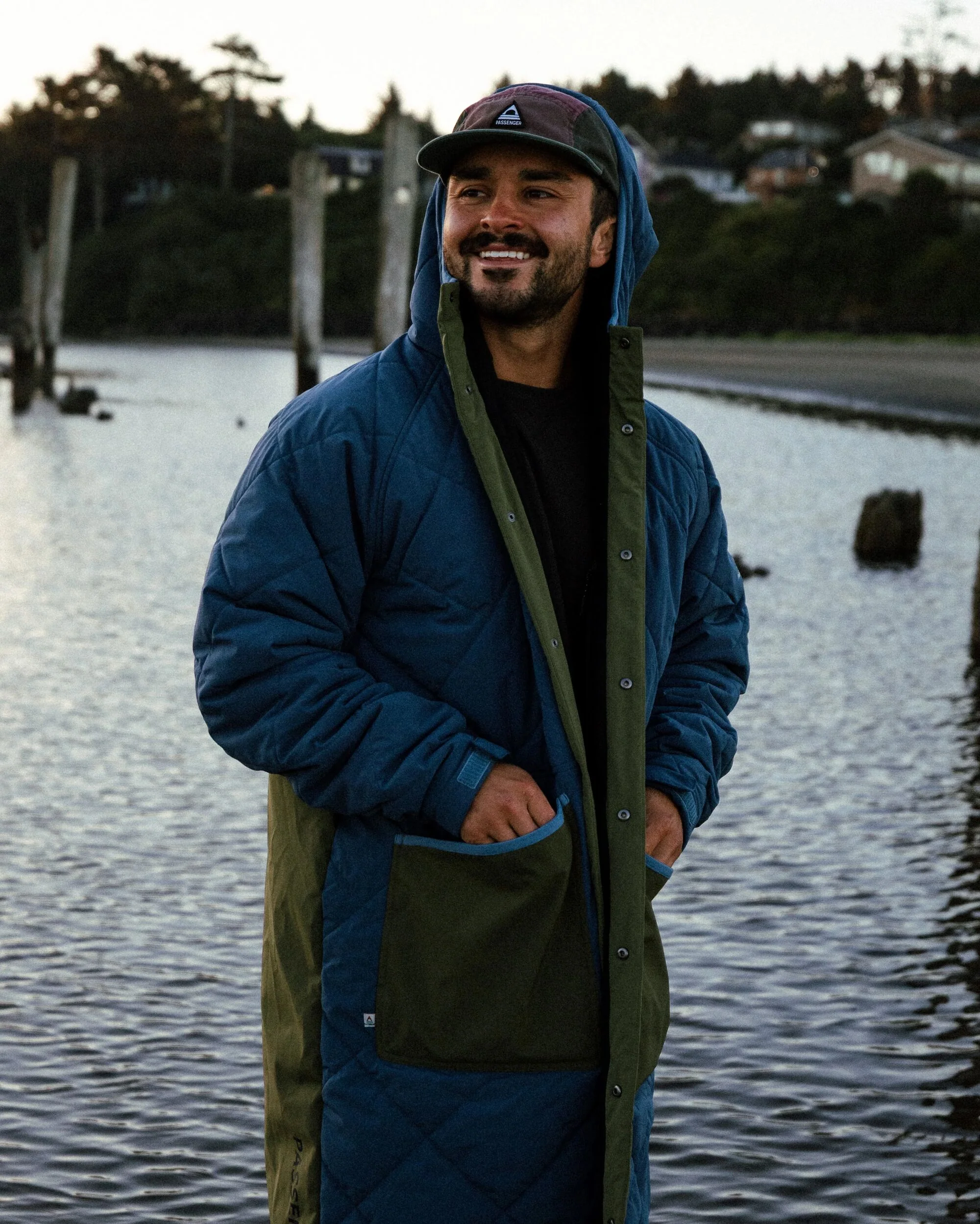 Campscape Fleece Lined Parka - Khaki/Dark Denim - Image 7