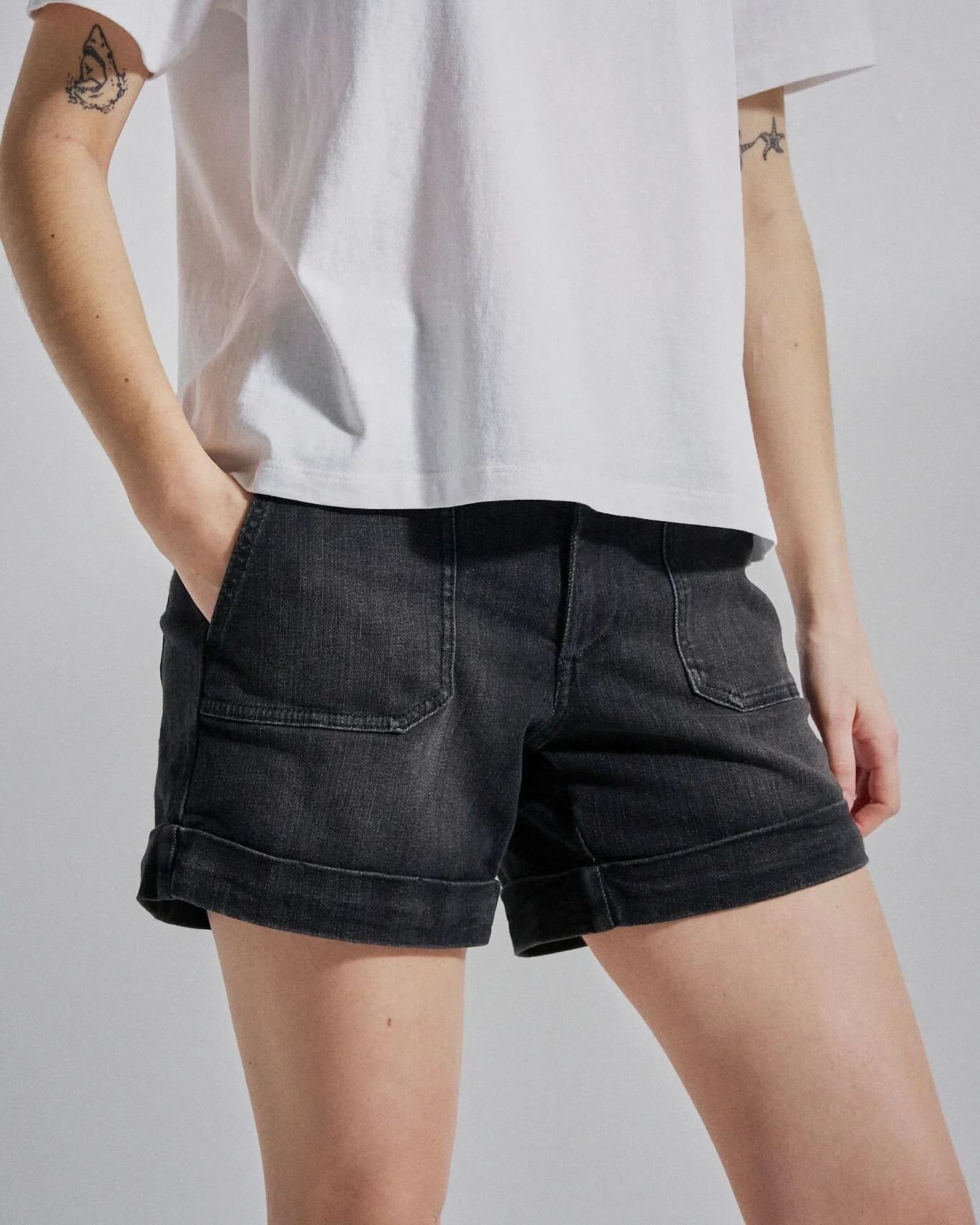 Carriso Short - Washed Black Denim - Image 6