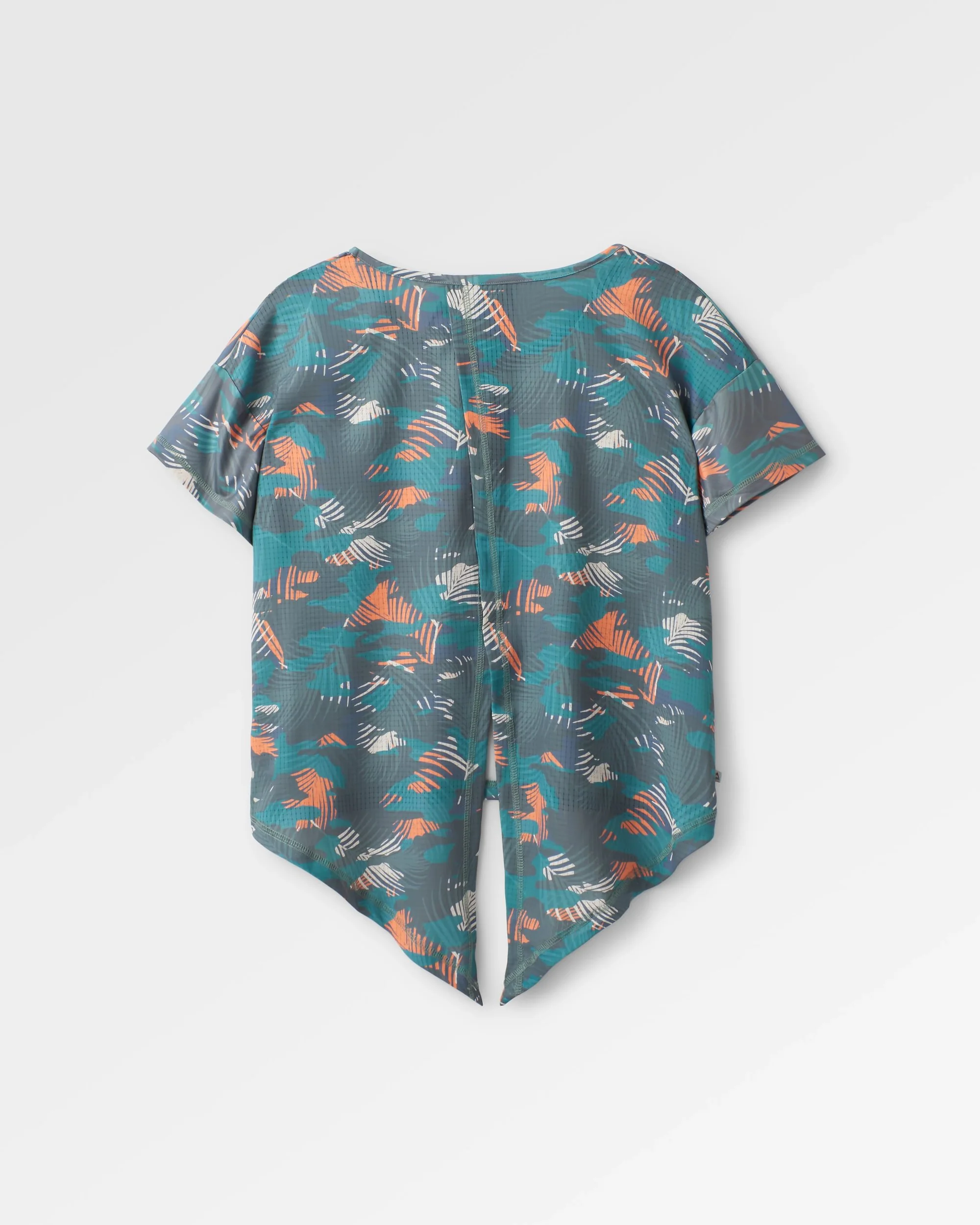 Chakra Tie Back Active T-Shirt - Palm Camo Deep Sea - Image 6