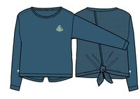 Chakra Tie Back Active LS T-Shirt - Blue Steel - Image 10