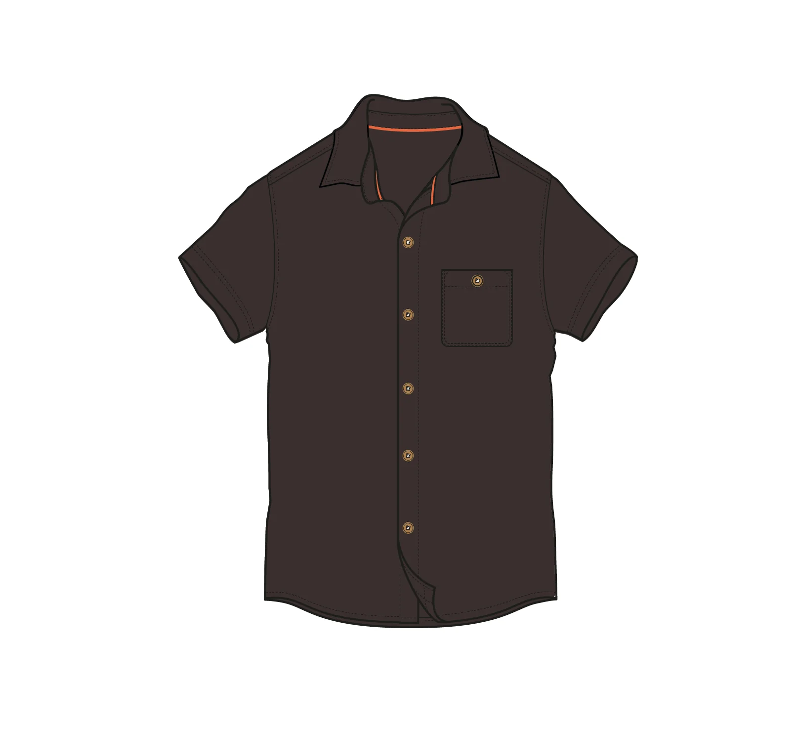 Chill Textured Short Sleeve Shirt - Espresso - Image 5