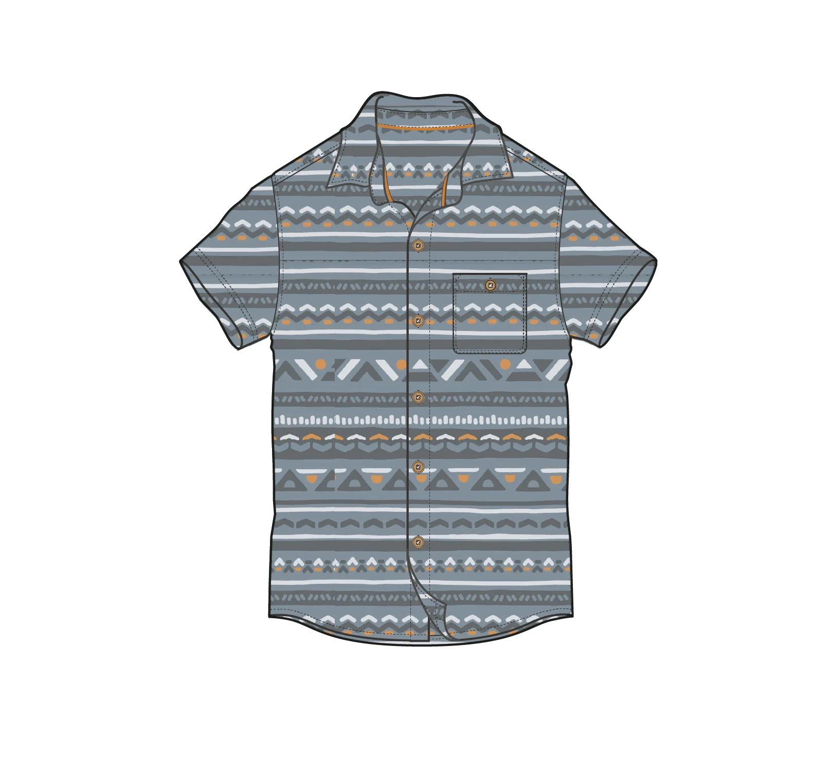 Chill Textured Short Sleeve Shirt - Geo Track Storm Grey - Image 9