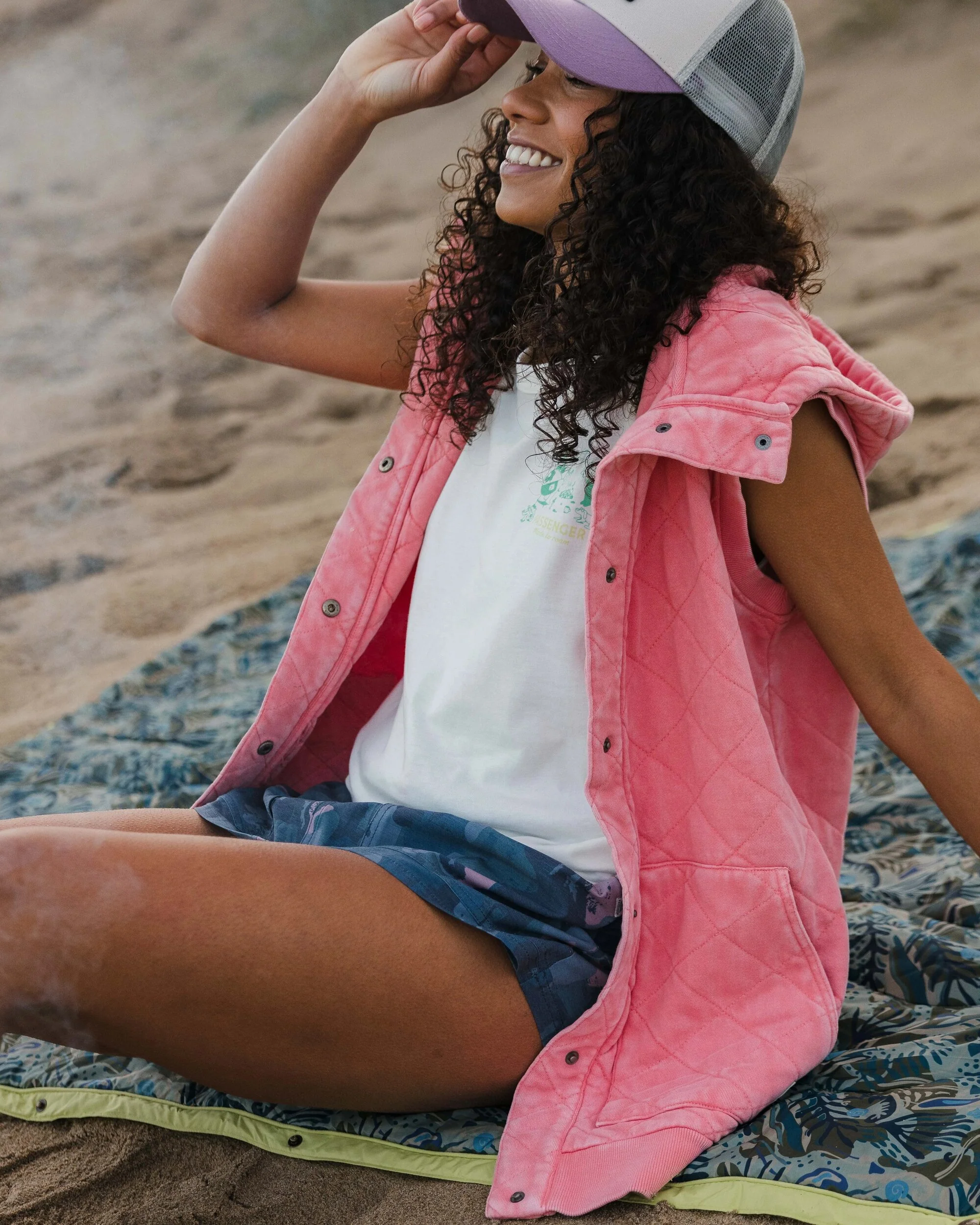 Clementine Quilted Vest - Shell Pink - Image 4