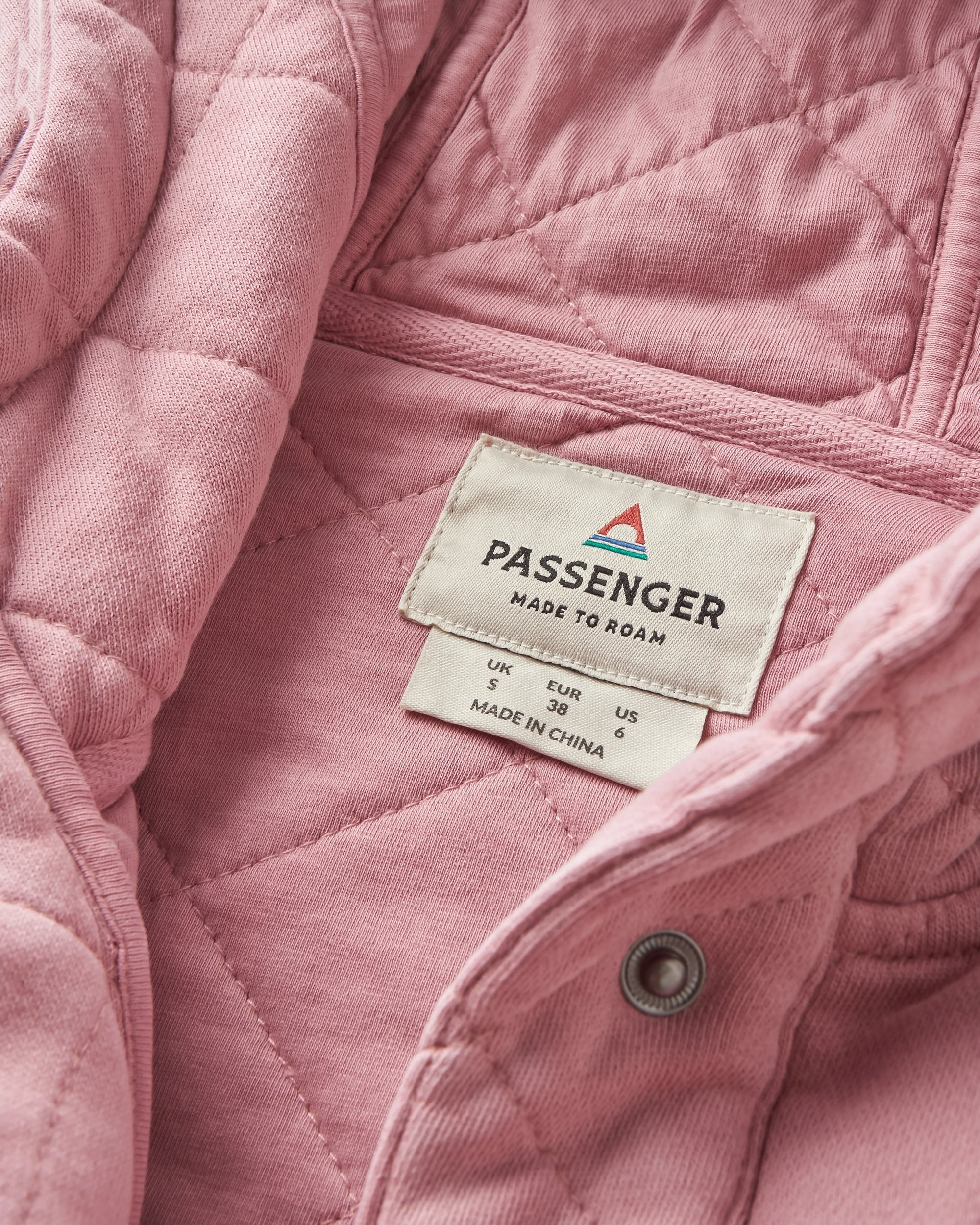Clementine Quilted Popper Up Hoodie - Pink Haze - Image 8