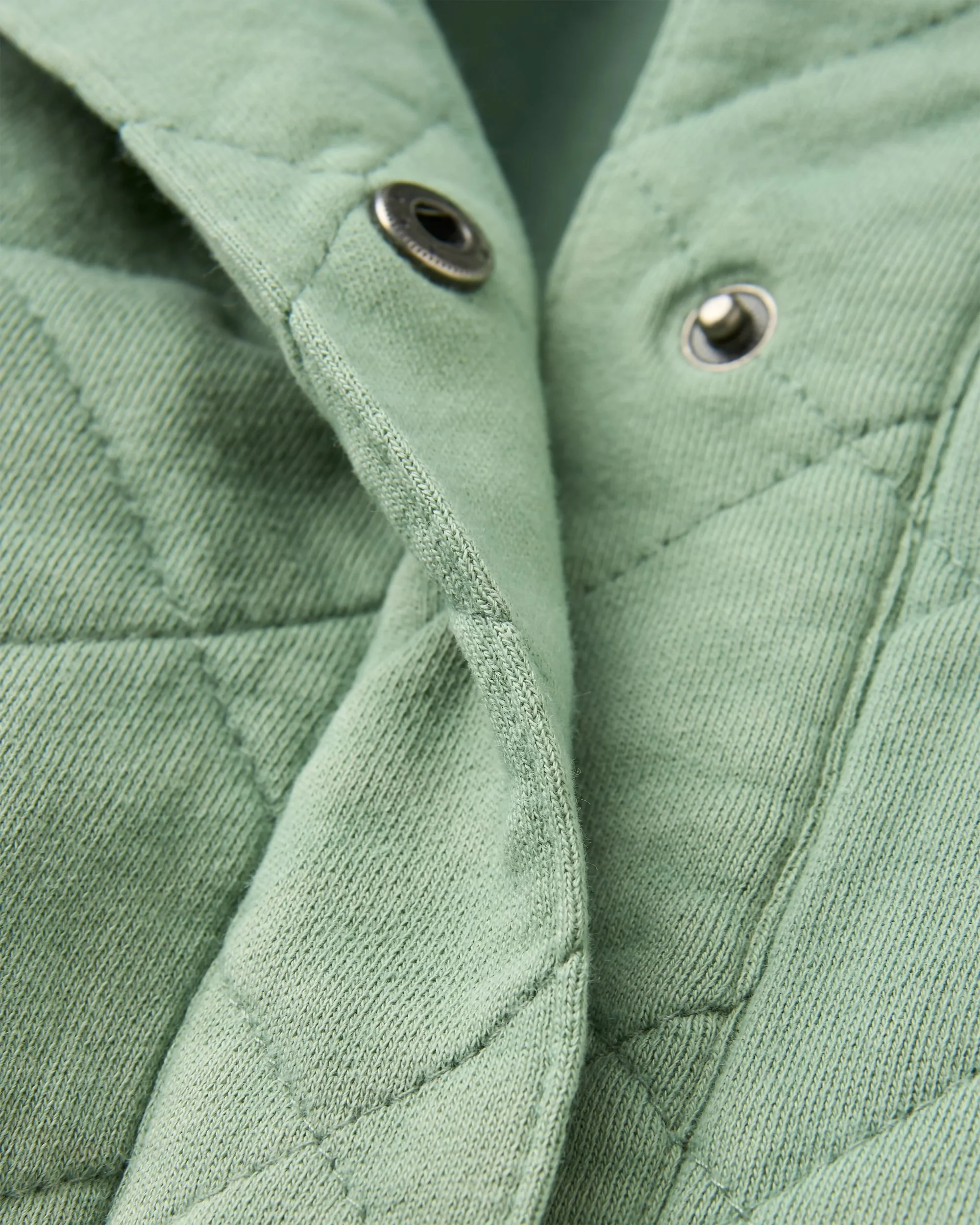 Clementine Quilted Popper Up Hoodie - Pistachio - Image 10