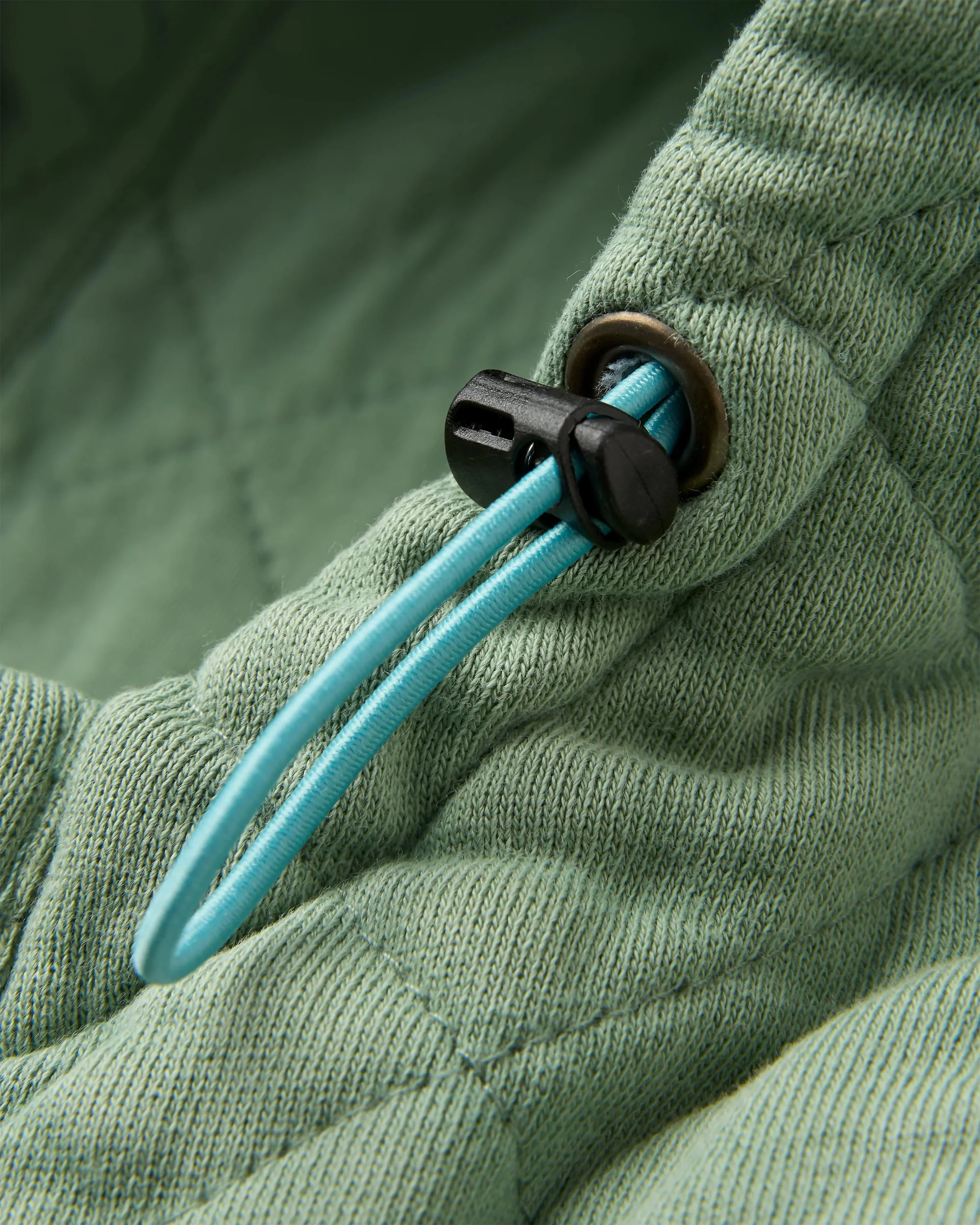 Clementine Quilted Popper Up Hoodie - Pistachio - Image 7