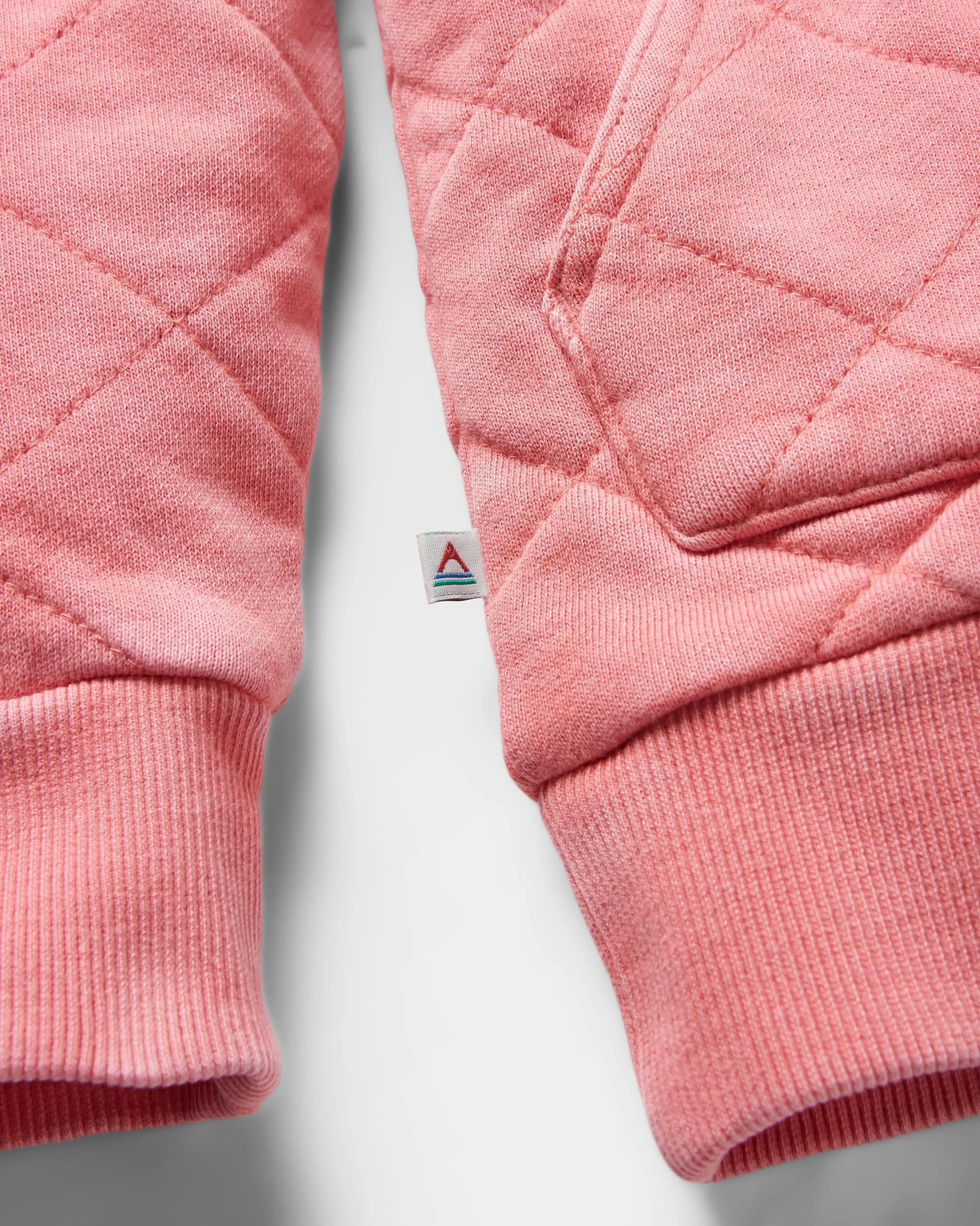 Clementine Quilted Popper Up Hoodie - Shell Pink - Image 12