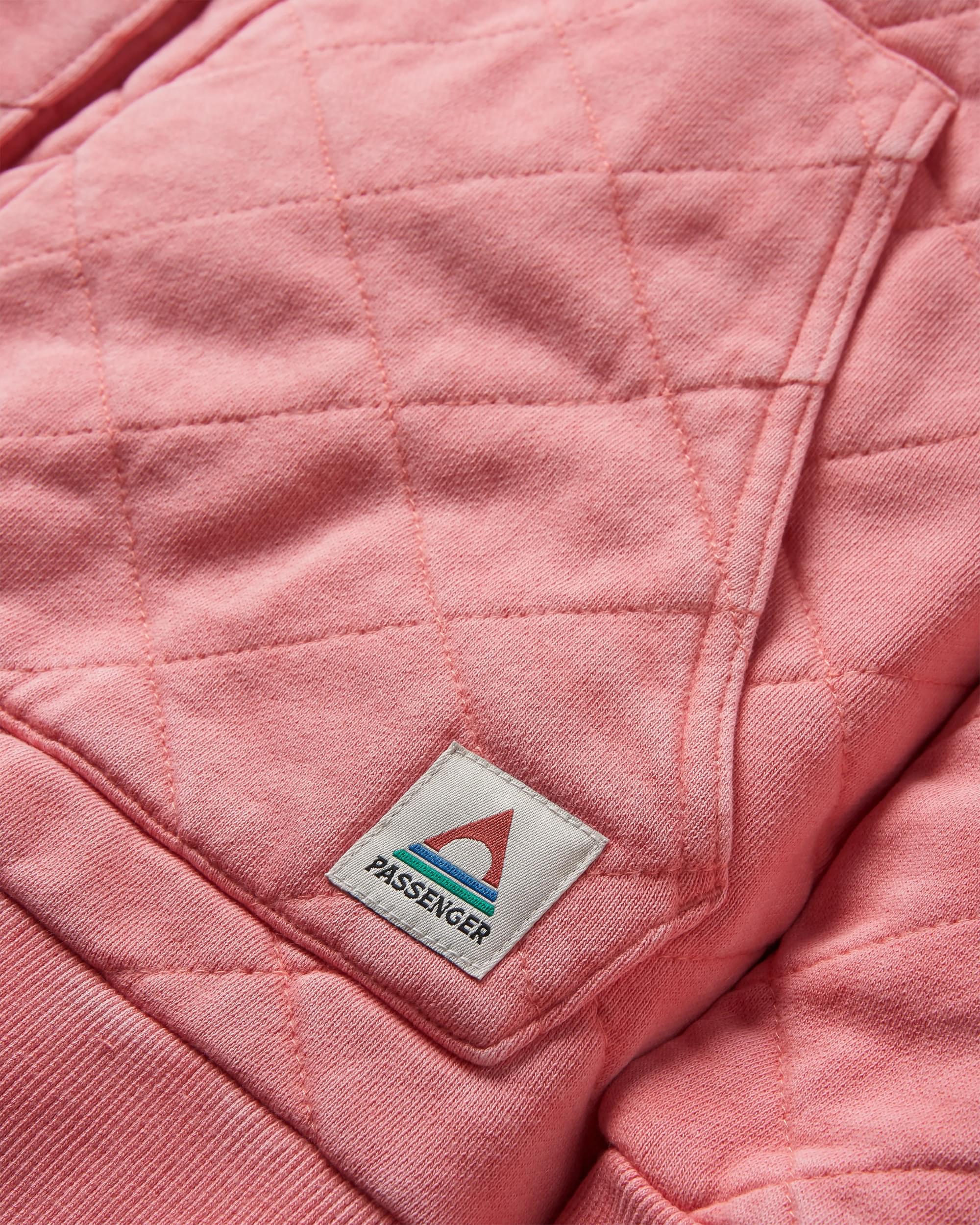 Clementine Quilted Popper Up Hoodie - Shell Pink - Image 9