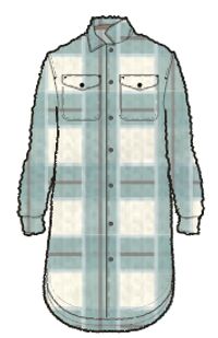 Cloudy Sherpa Fleece Shirt - Pistachio Check - Image 9