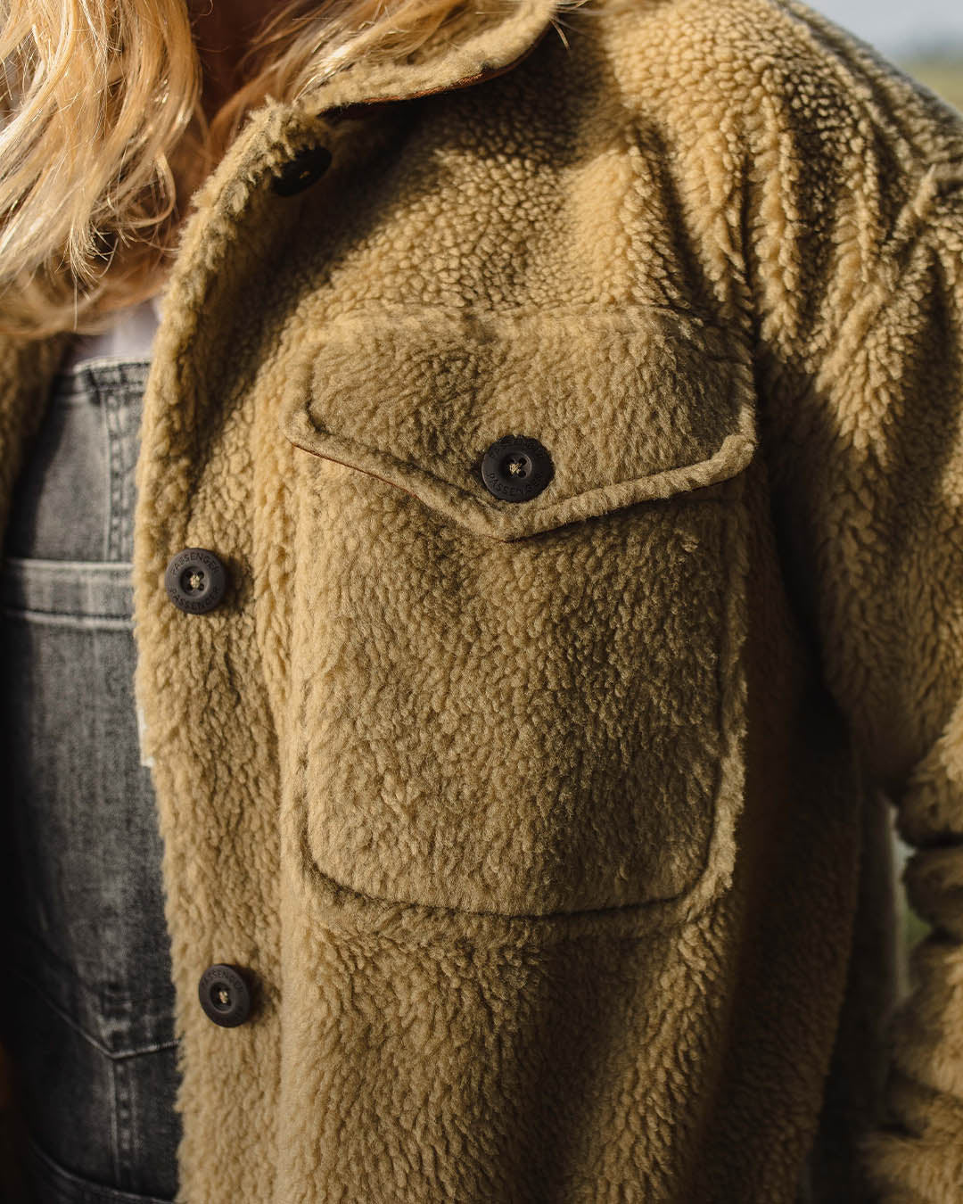 Cloudy Deep-Pile Sherpa Fleece Shirt - Biscuit - Image 4
