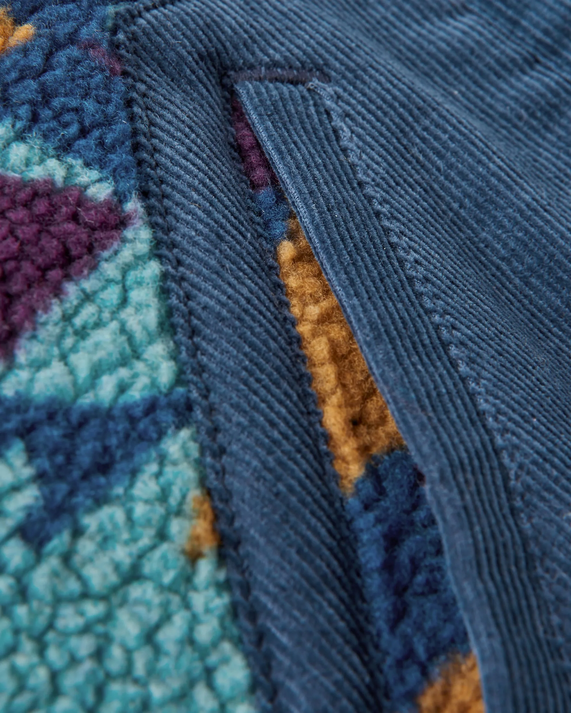 Clover Sherpa Fleece - Deep Blue Camo Pattern - Image 7