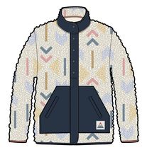 Clover Deep-Pile Sherpa Fleece - Off White Geo - Image 12