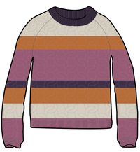 Comfort Organic Cotton Knitted Jumper - Rhubarb Multi Stripe - Image 10