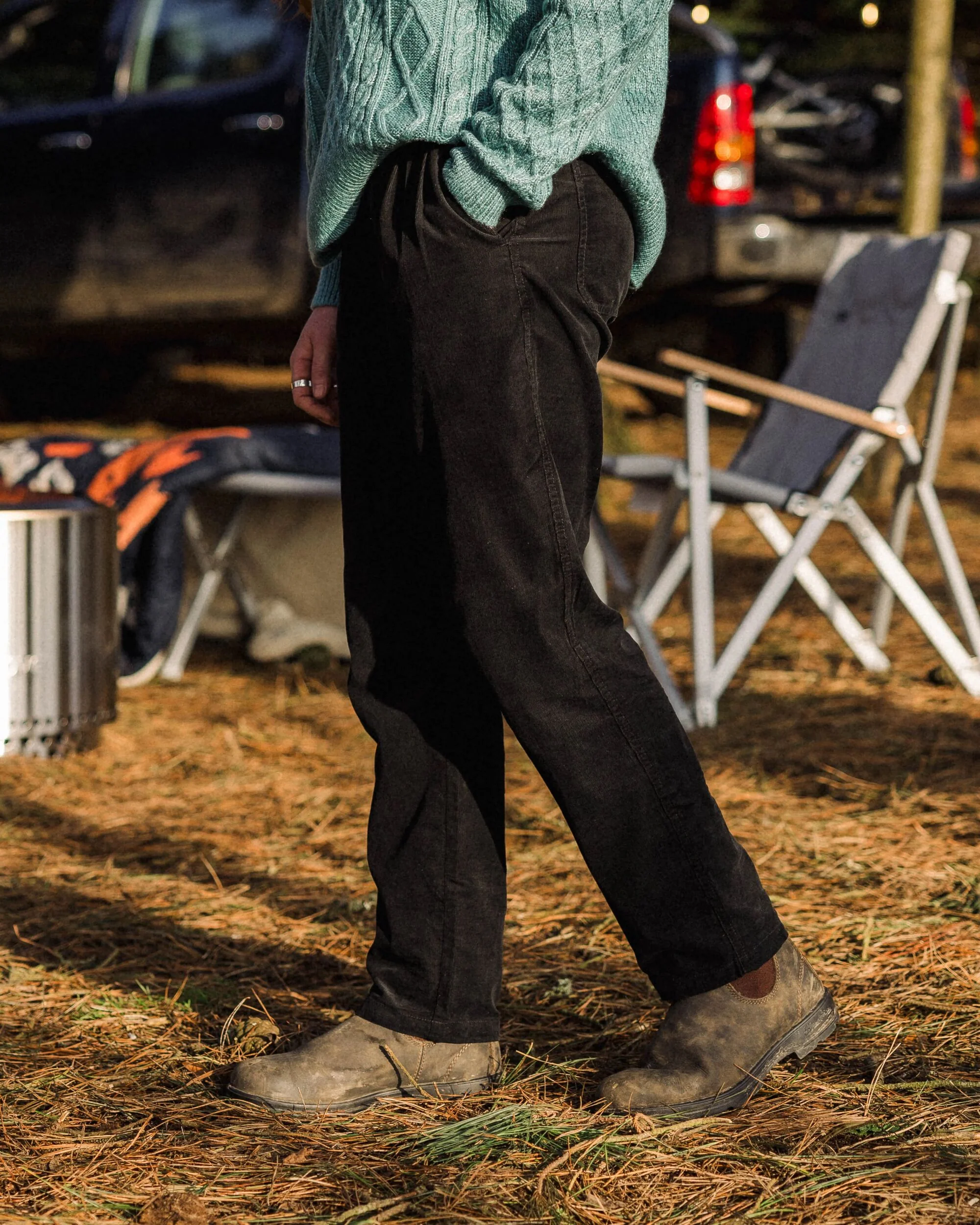Compass Corduroy Trouser - Black - Image 3