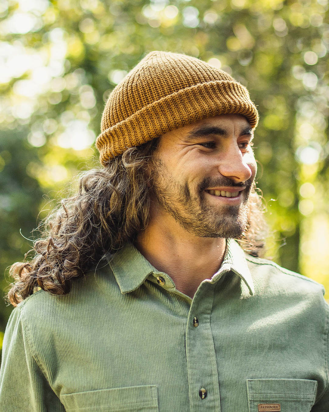 Compass Acrylic Beanie - Golden Brown - Image 2
