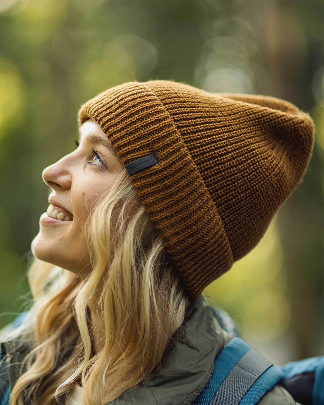 Compass Acrylic Beanie - Golden Brown - Image 3