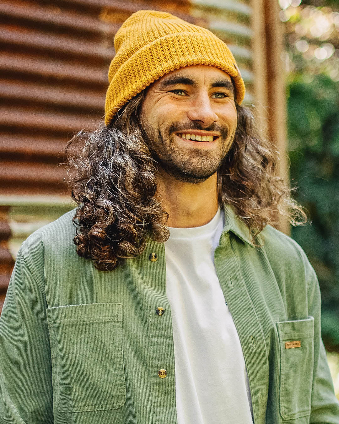Compass Acrylic Beanie - Mustard Yellow - Image 2