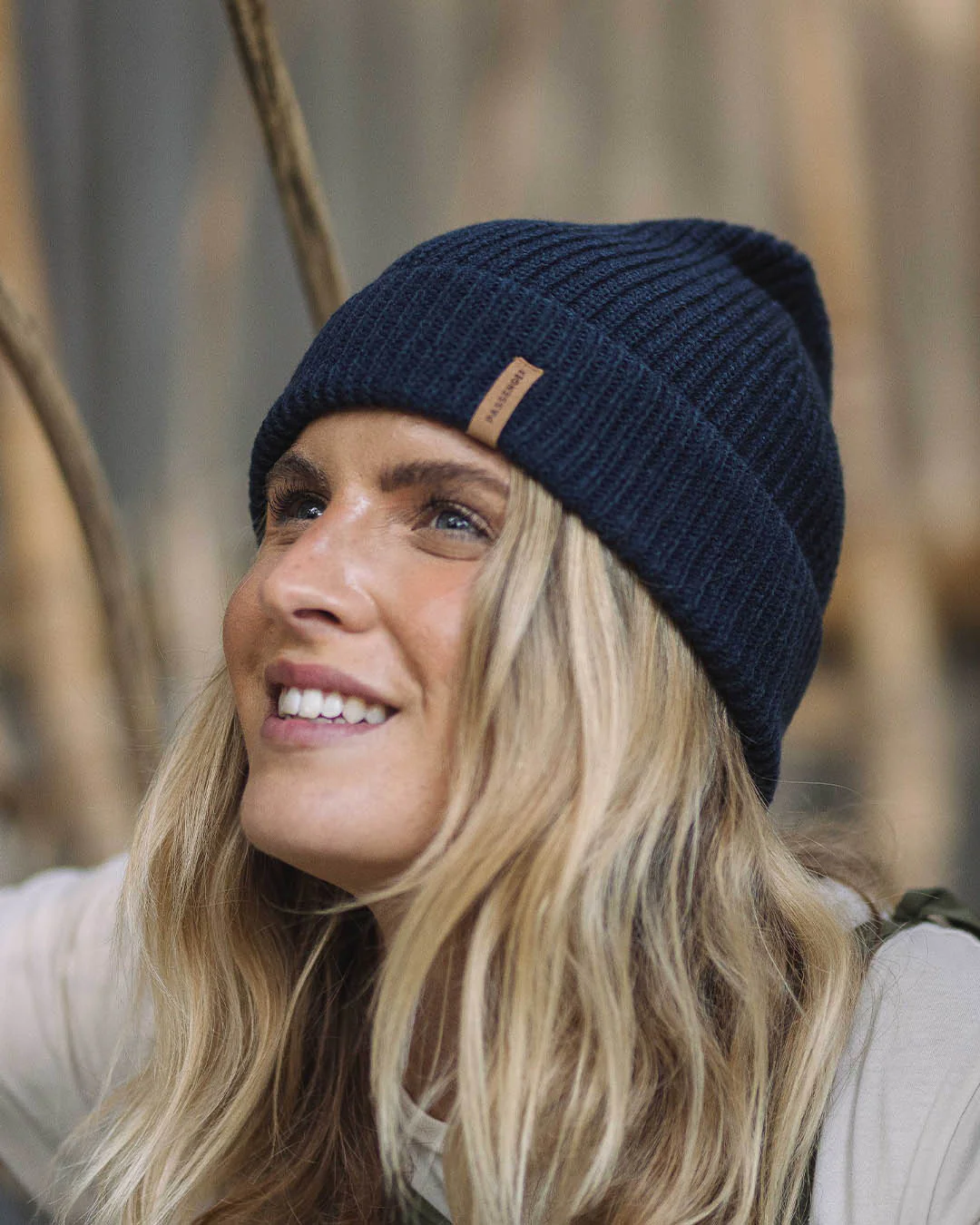 Compass Acrylic Beanie - Rich Navy - Image 2