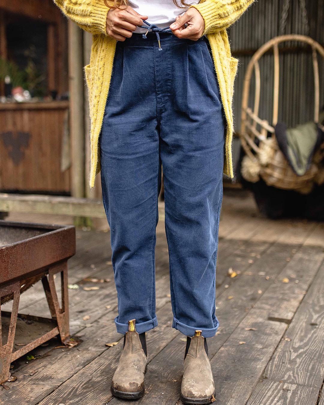 Compass Corduroy Trouser - Dark Denim - Image 5