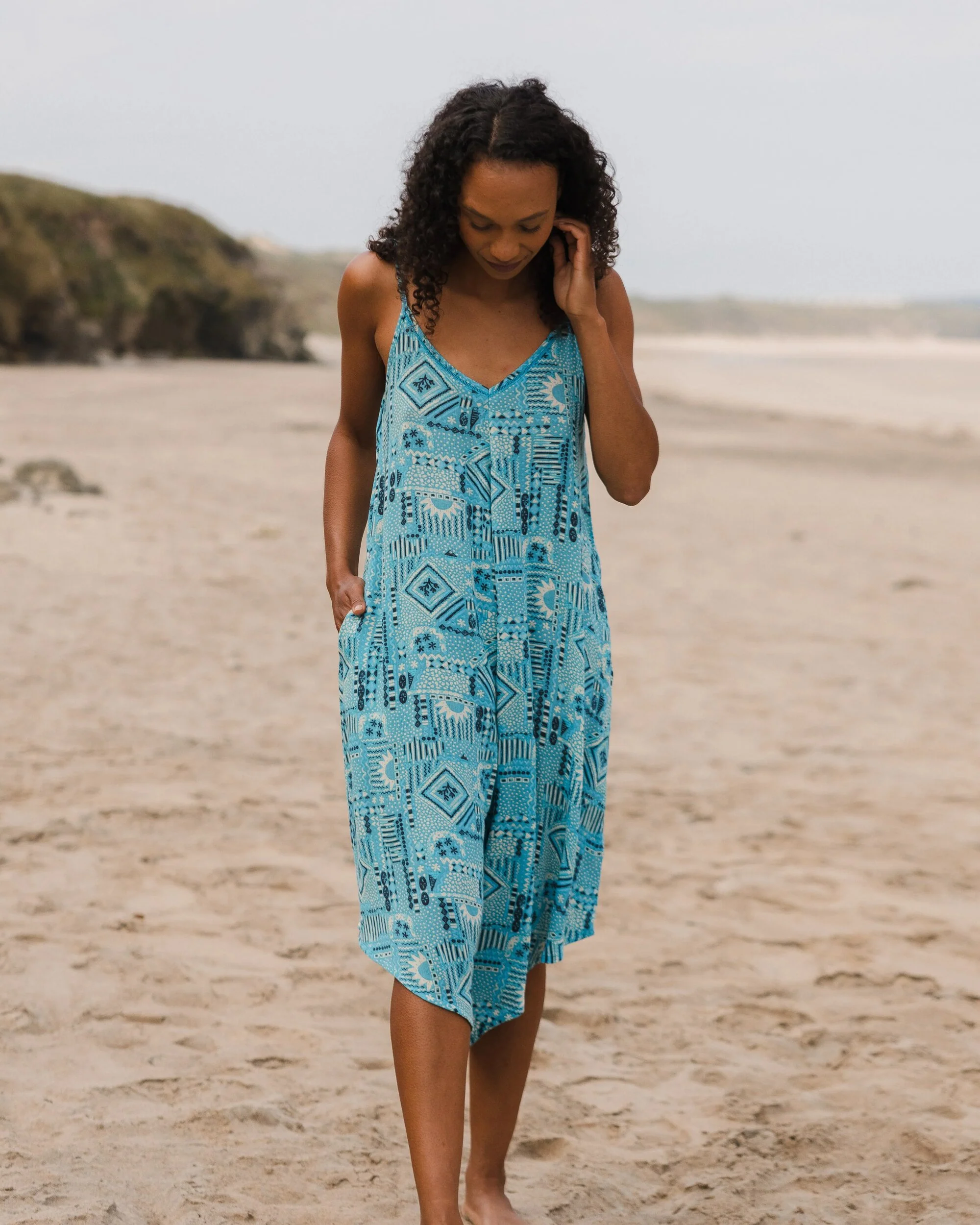 Copetín Jumpsuit - Vintage Patchwork Blue Pool - Image 4