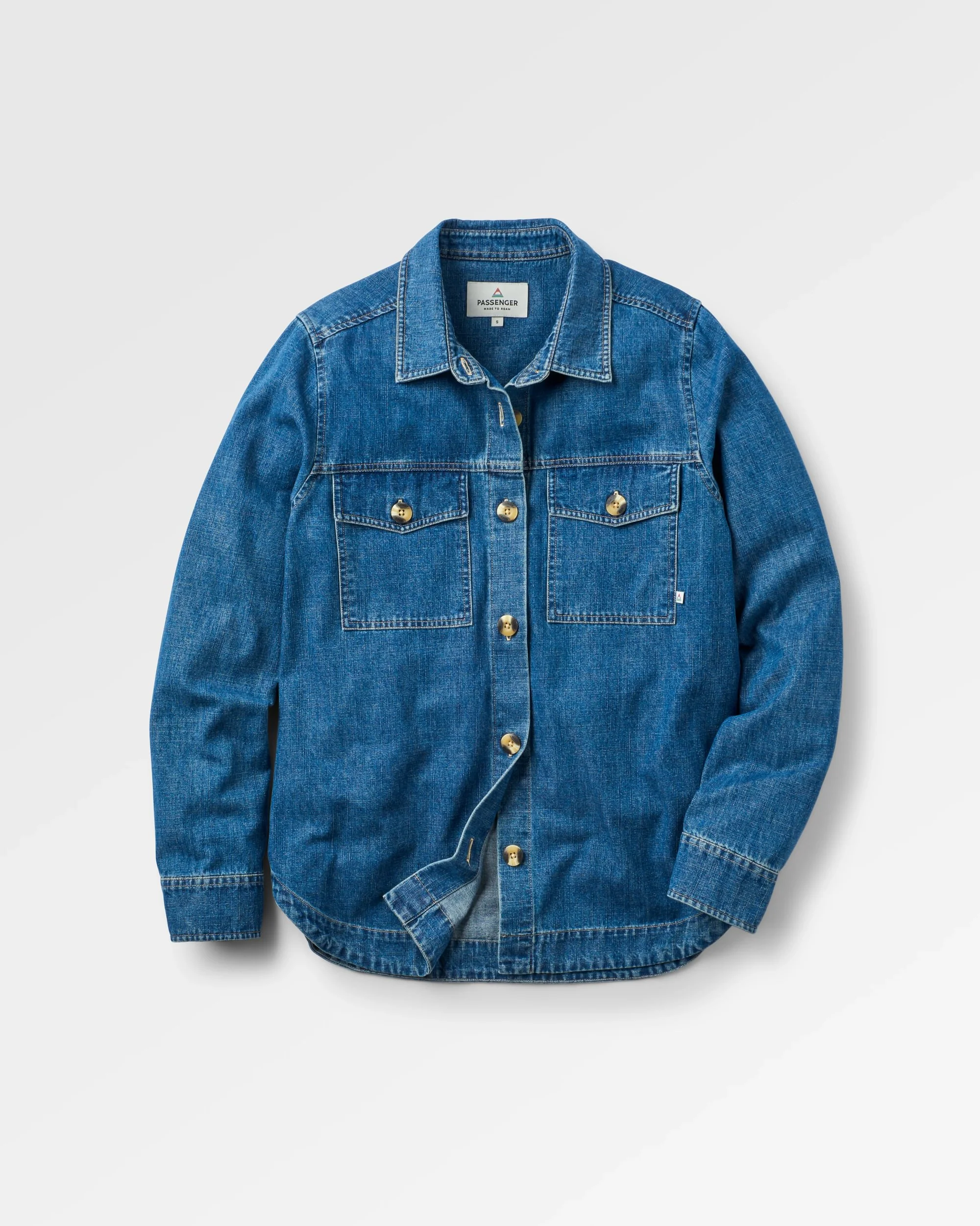 Coral Organic Cotton LS Shirt - Washed Denim - Image 2