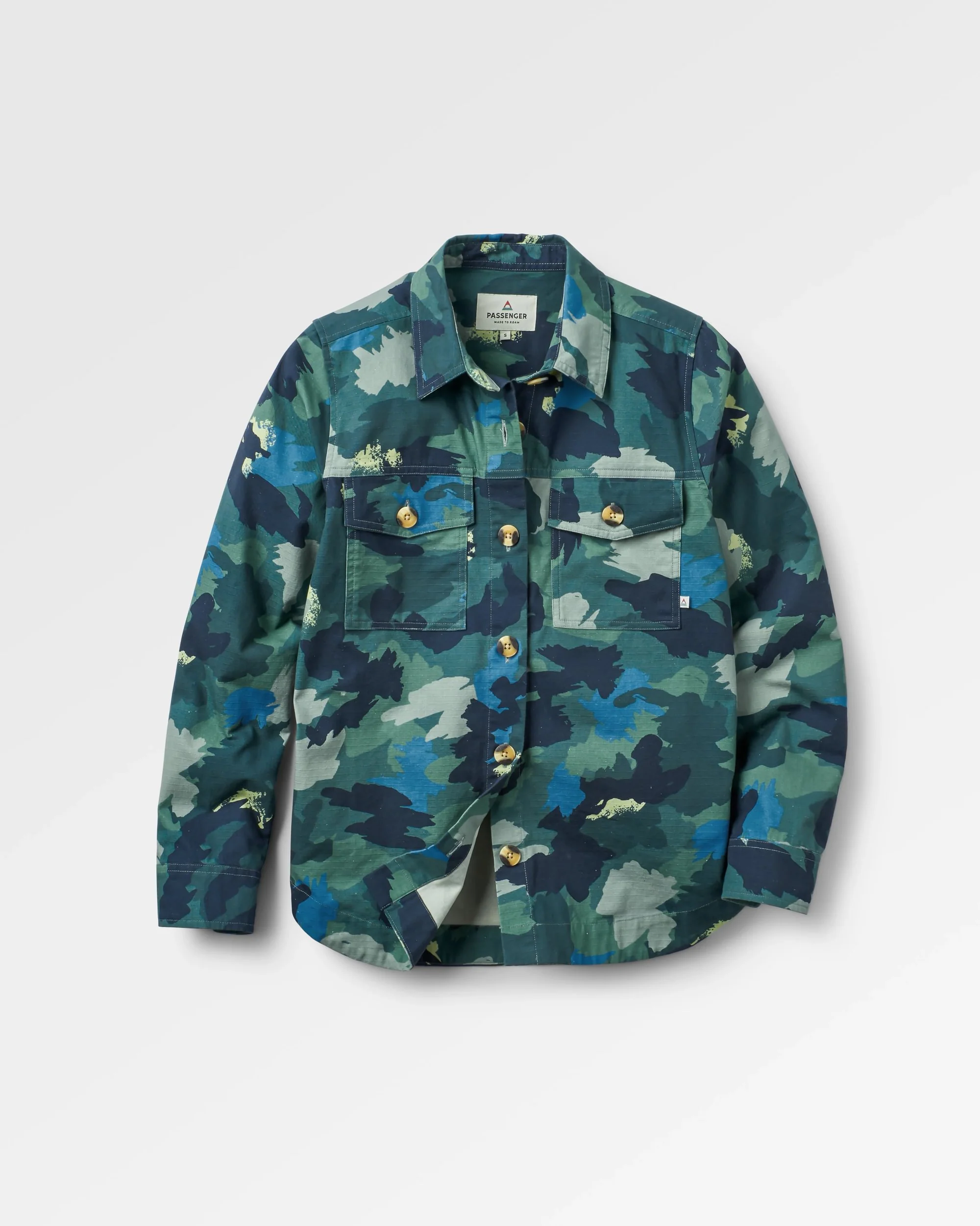 Coral Organic Cotton LS Shirt - Alpine Camo Rain Forest - Image 2