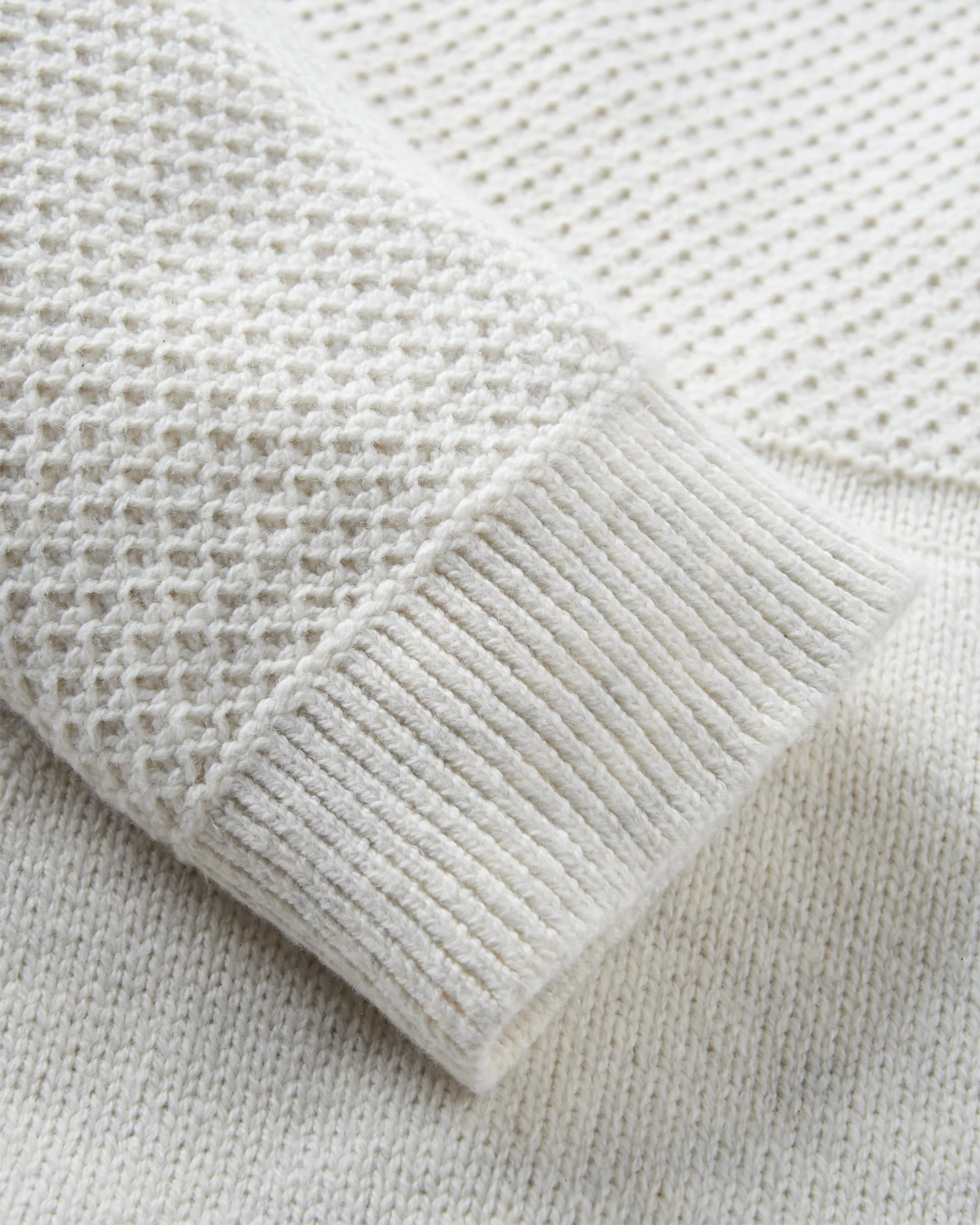 Cove Organic Cotton Knitted Hoodie - Off White - Image 6