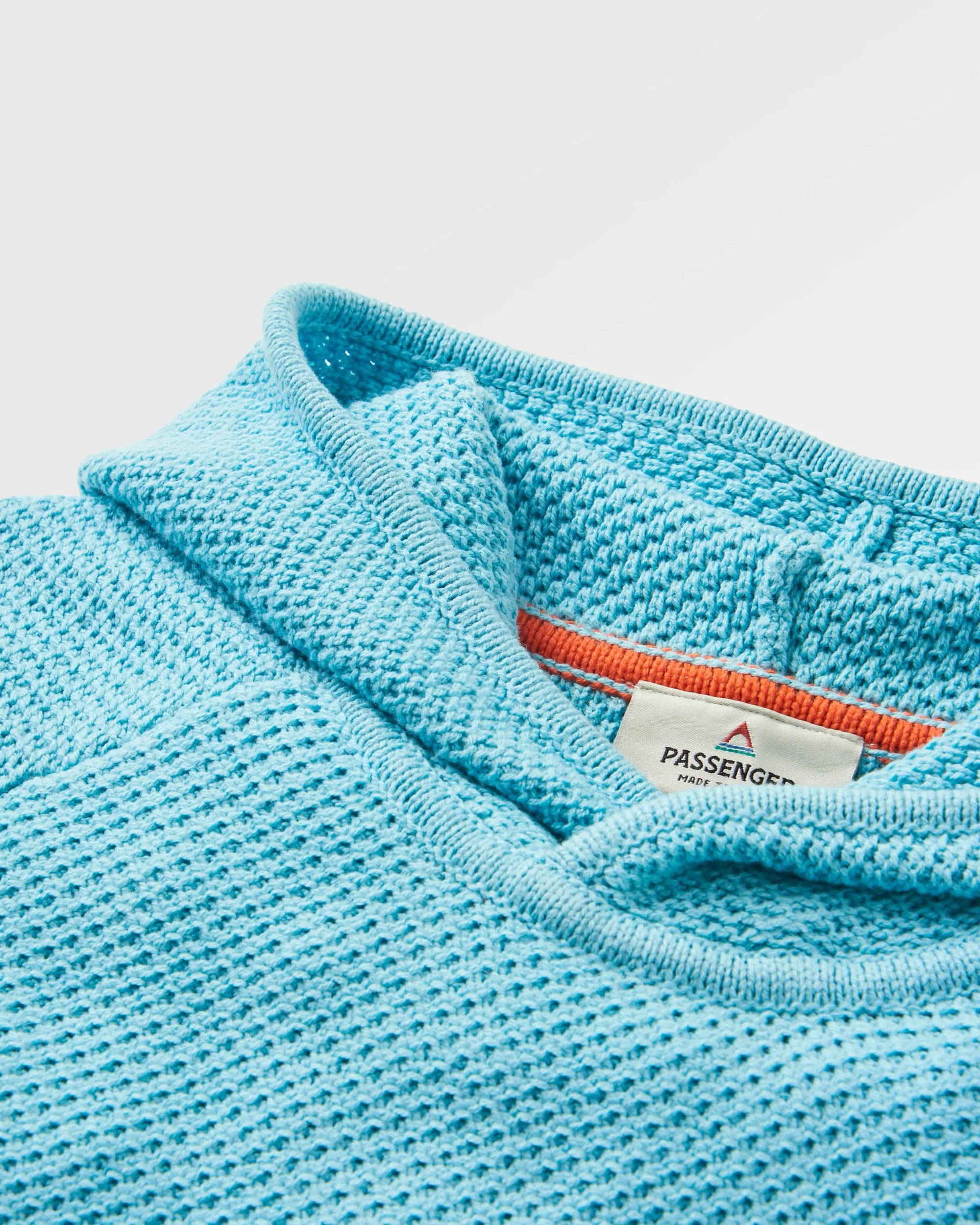 Cove Organic Cotton Knitted Hoodie - Retro Blue - Image 6