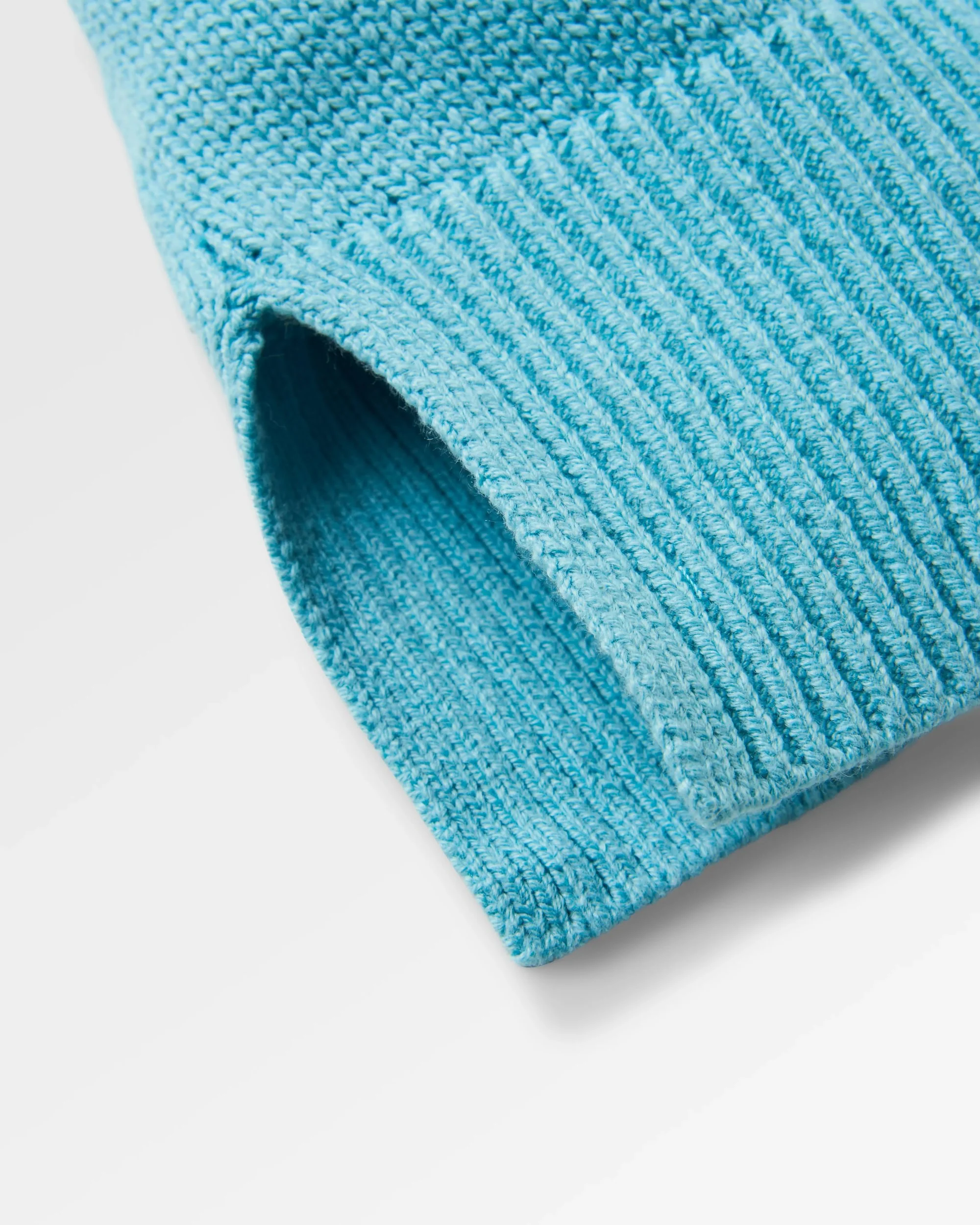Cove Organic Cotton Knitted Hoodie - Retro Blue - Image 9