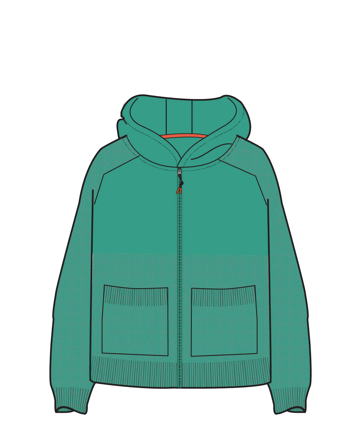 Cove Full Zip Knitted Hoodie - Greenlake - Image 10