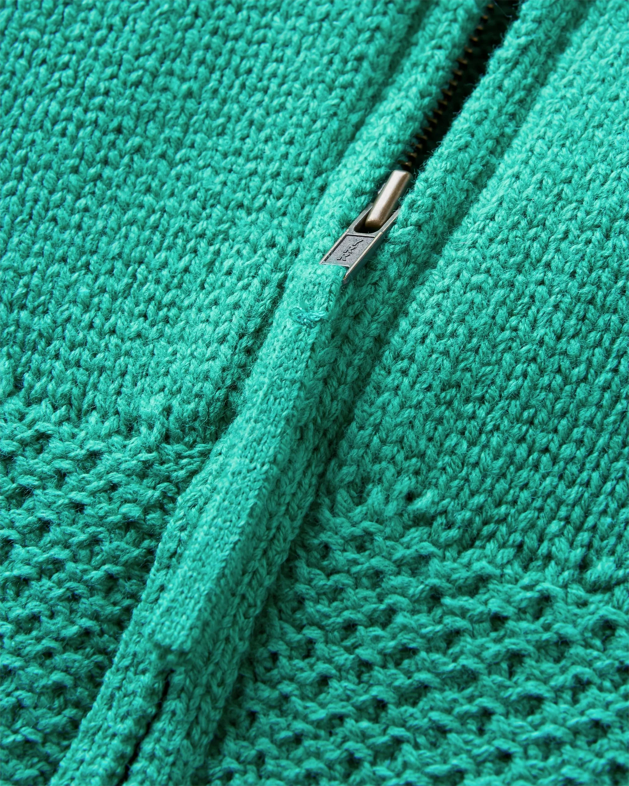 Cove Full Zip Knitted Hoodie - Greenlake - Image 6