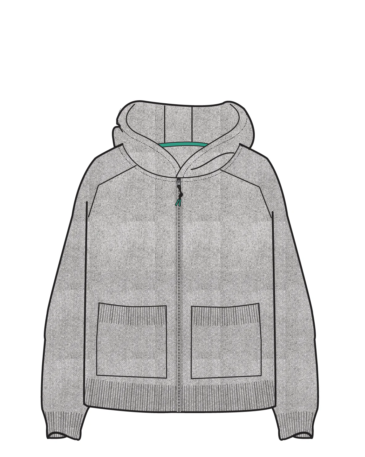 Cove Full Zip Knitted Hoodie - Grey Marl - Image 12