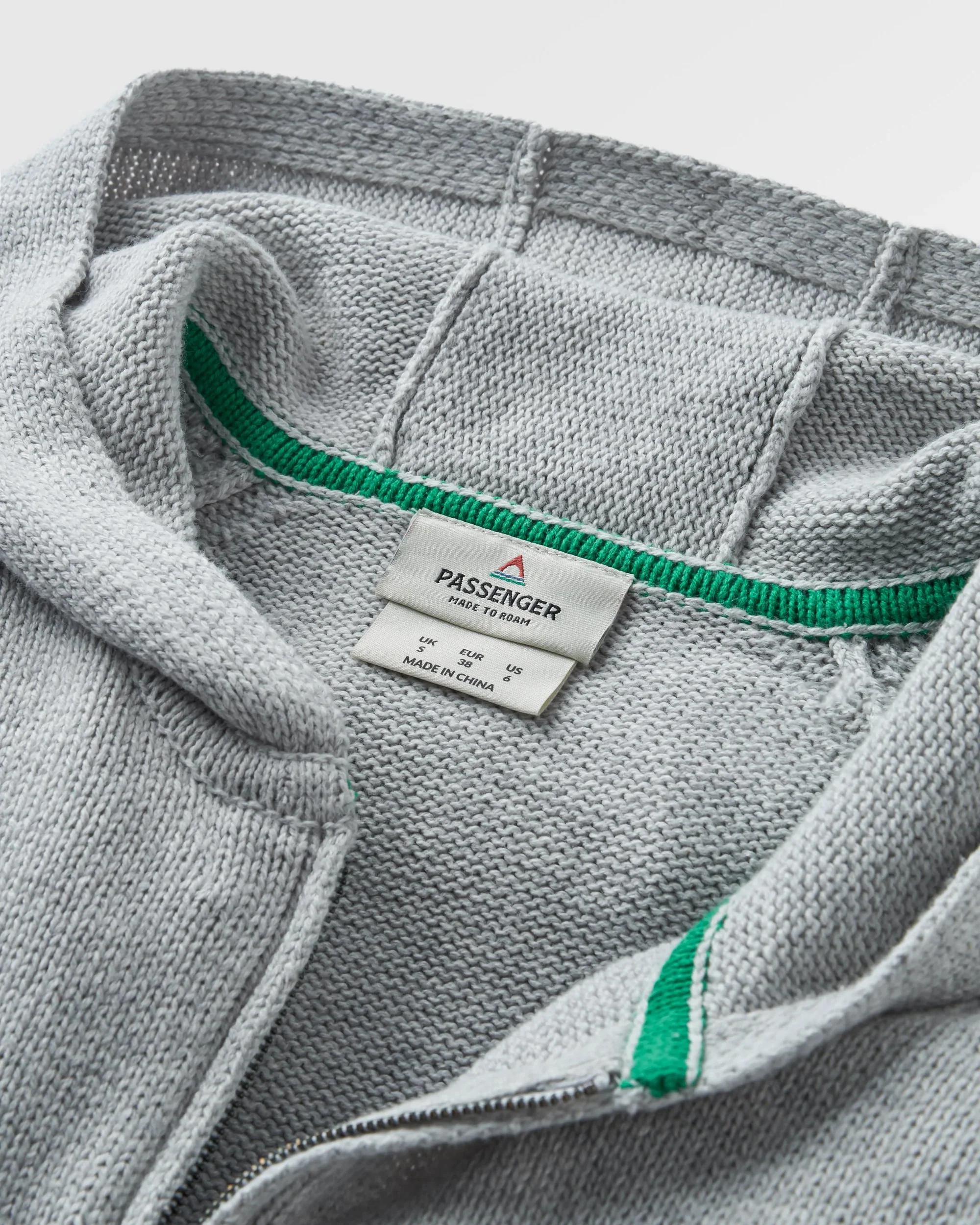 Cove Full Zip Knitted Hoodie - Grey Marl - Image 7