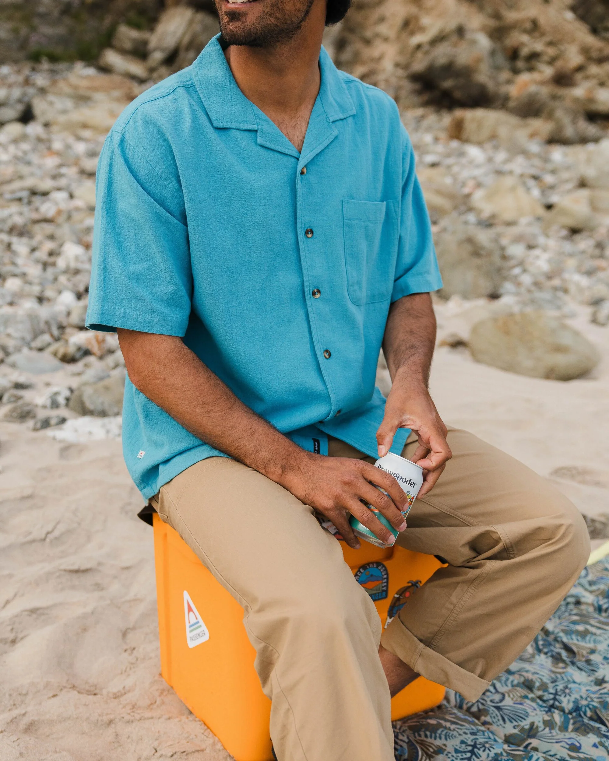 Cove Organic Cotton Short Sleeve Shirt - Blue Pool - Image 10