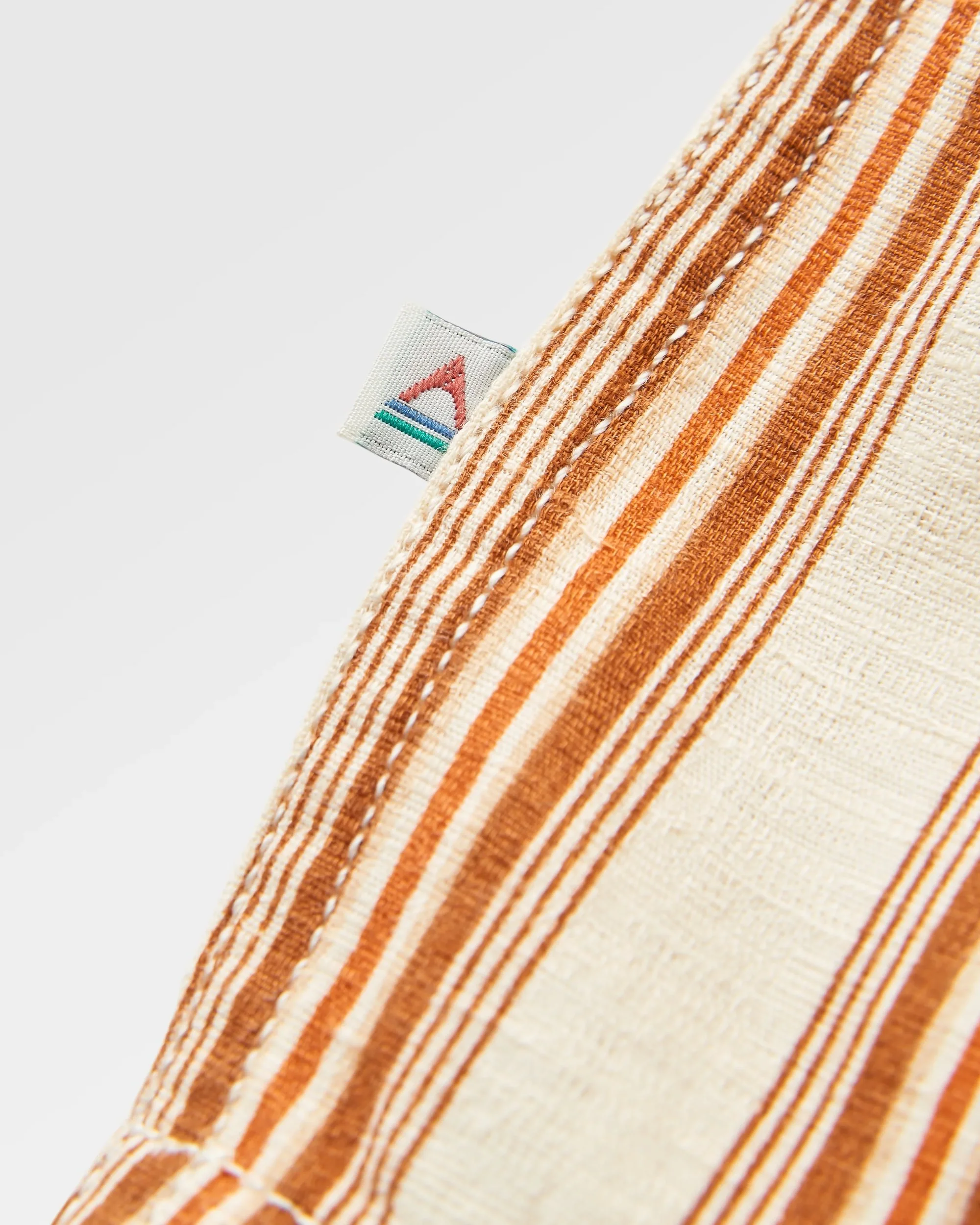 Cove Organic Cotton Textured Shirt - Sunset Orange Stripe - Image 9