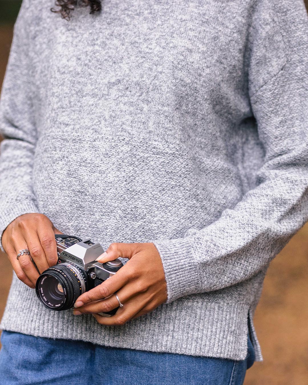 Cove Knitted Jumper - Grey Marl - Image 2
