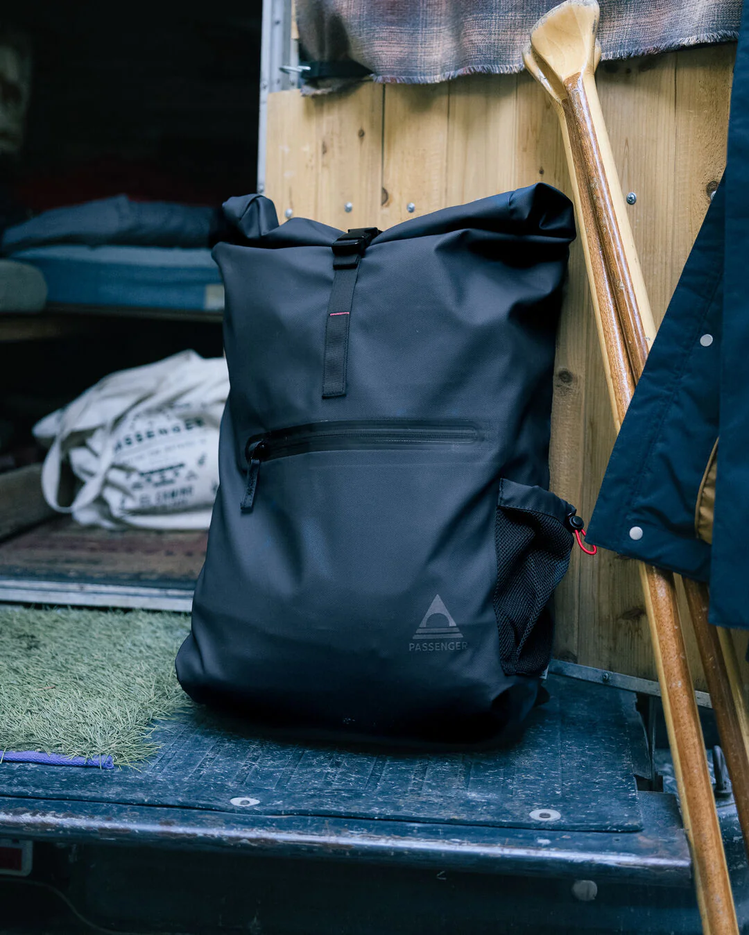 Crossing Roll Top Backpack - Charcoal/ Black - Image 3