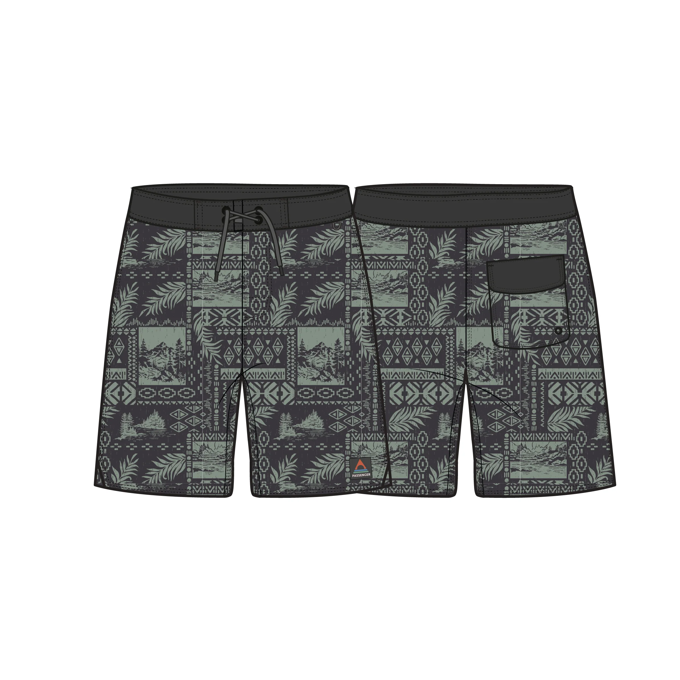 Cruiser NetPlus® 19" Boardshort - Patchwork Faded Black - Image 8