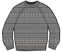 Cutback Fairisle Knitted Jumper - Grey Marl - Image 12