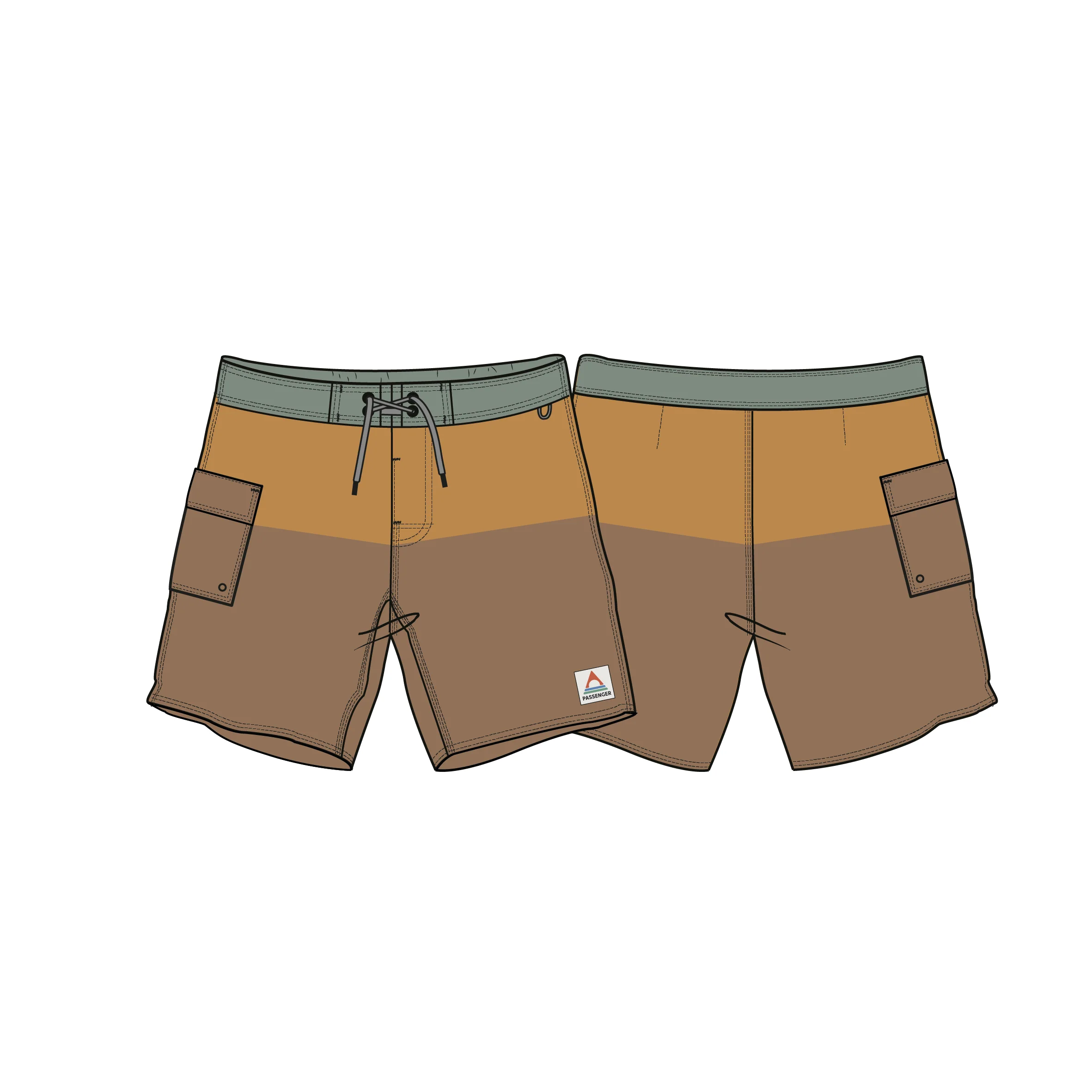 Cutback NetPlus® 17" Boardshort - Spruce Yellow/Toffee - Image 13