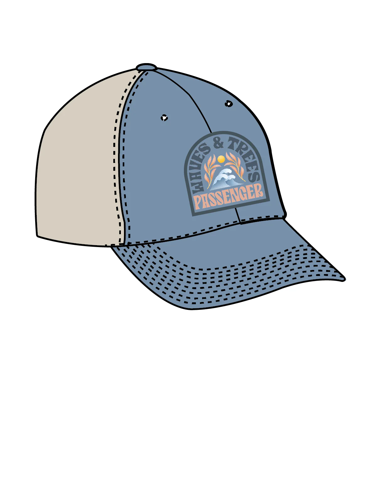 Dawning Organic Cotton Trucker Cap - Faded Denim - Image 5