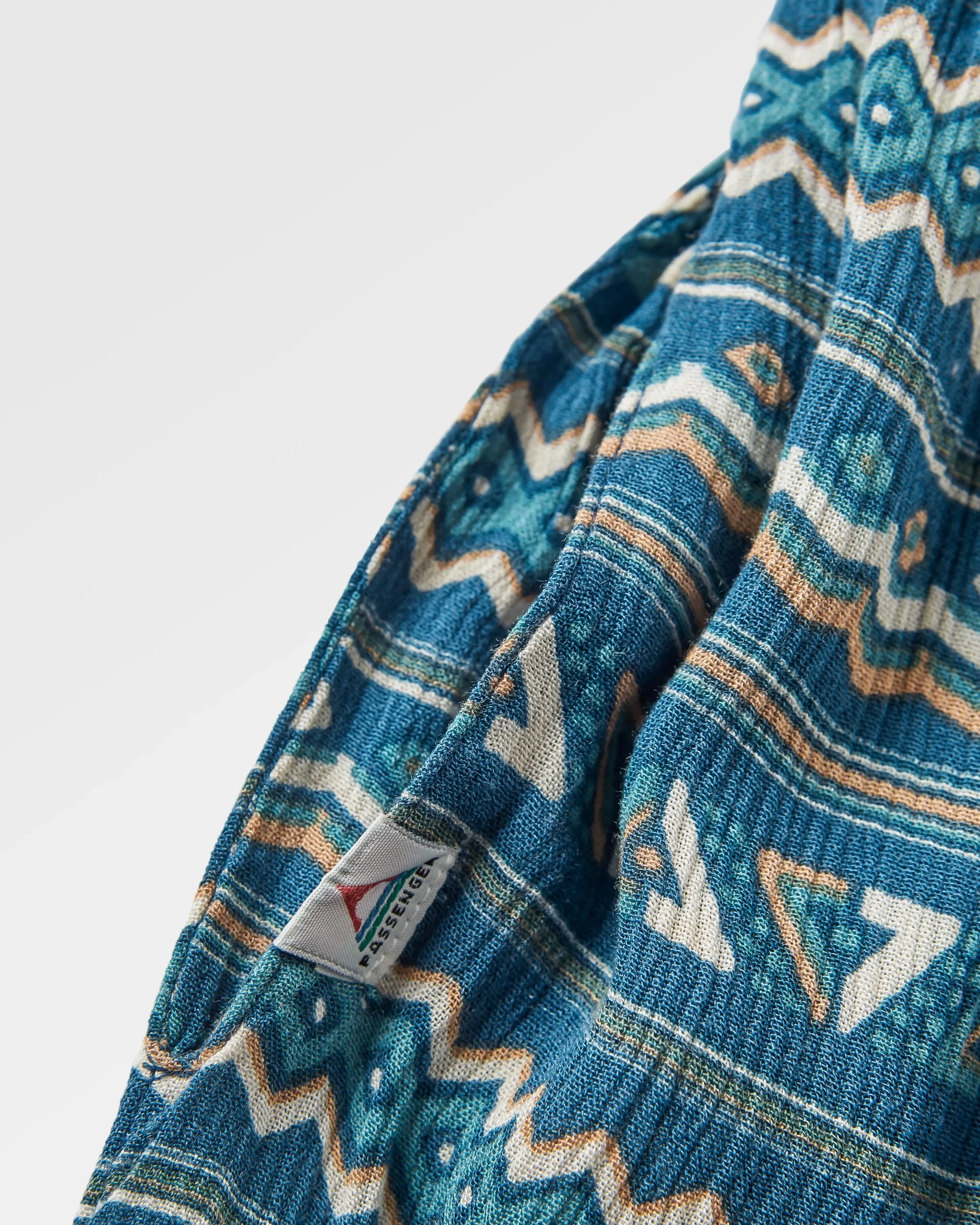 Daylily Loose Trouser - Geo Stripe Dark Denim - Image 5