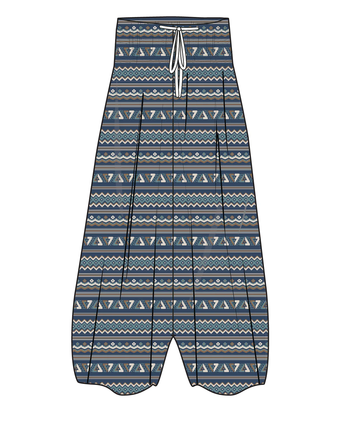 Daylily Loose Trouser - Geo Stripe Dark Denim - Image 6