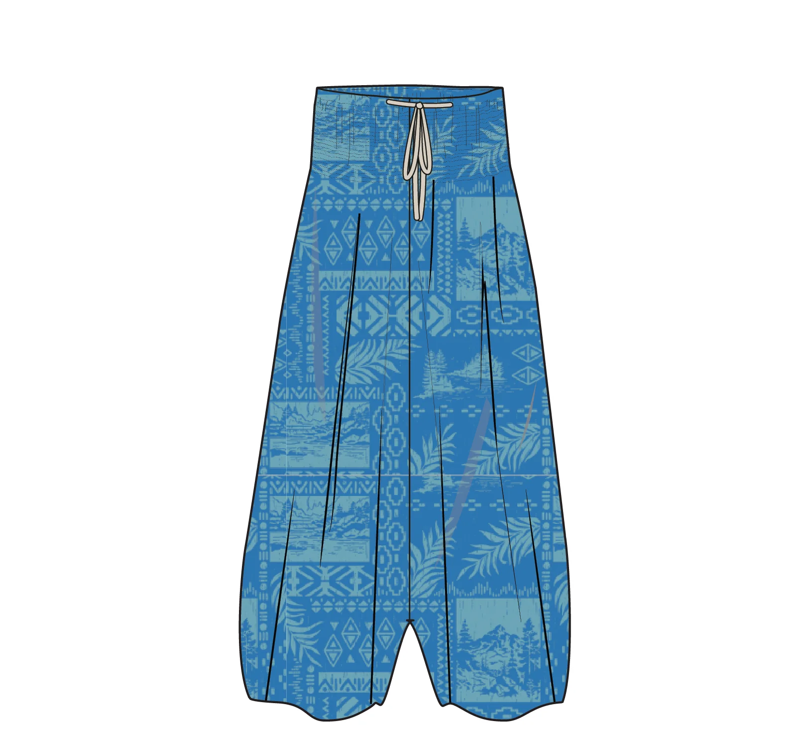 Daylily Loose Trouser - Patchwork Marine Blue - Image 6