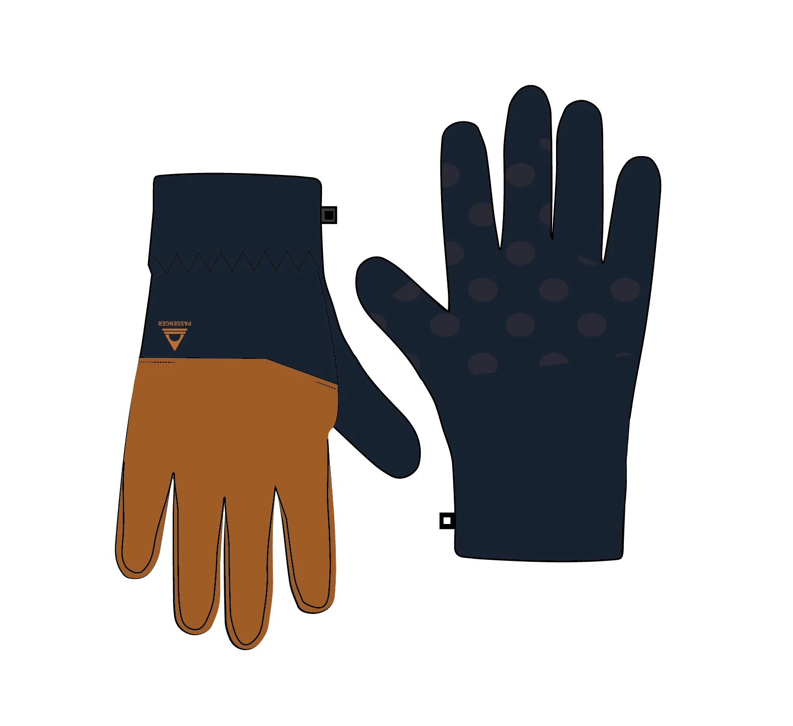 Daytrip Polar Fleece Gloves - Rich Navy/ Retro Orange - Image 6