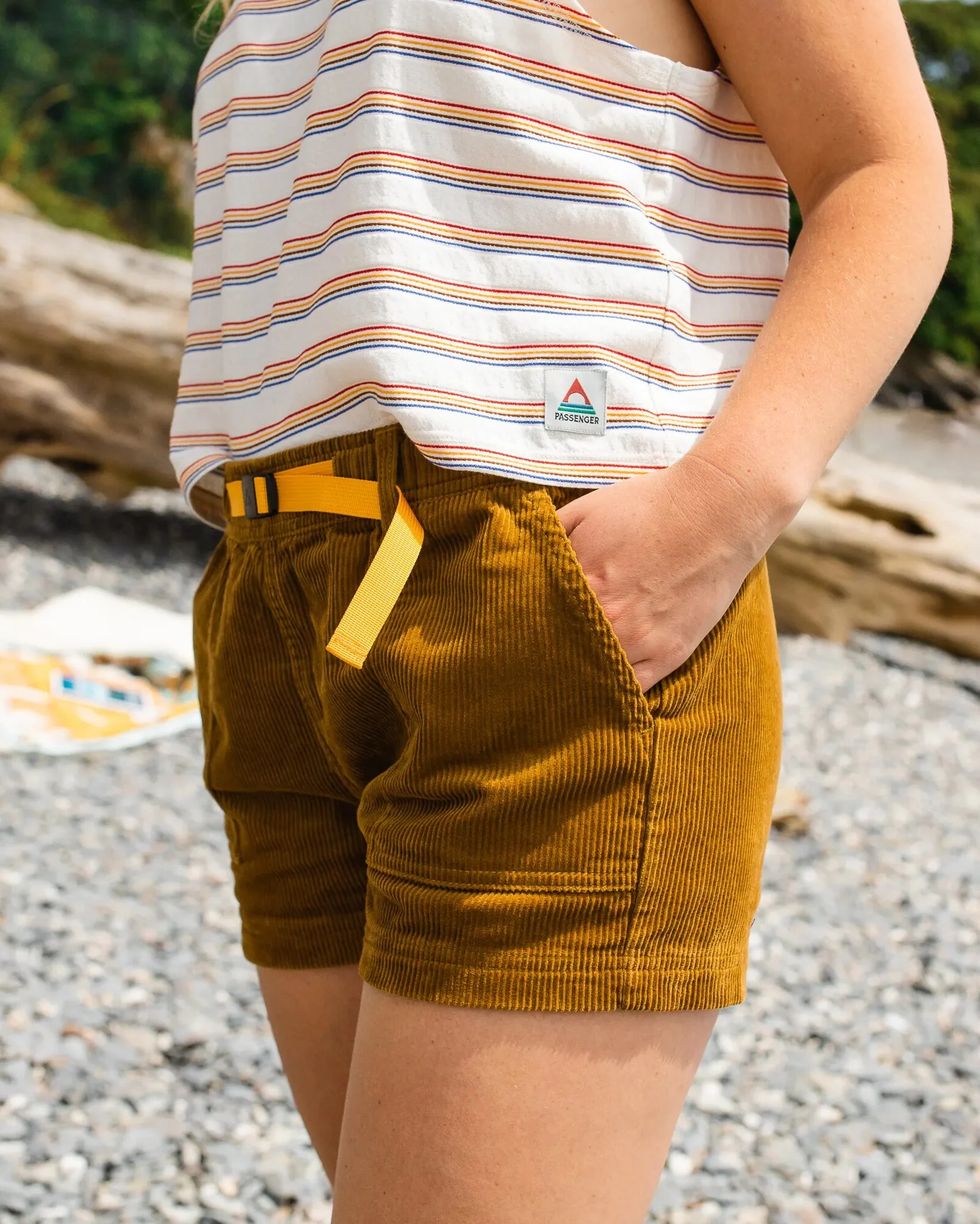 Del Sur Cord Short - Tapenade - Image 3