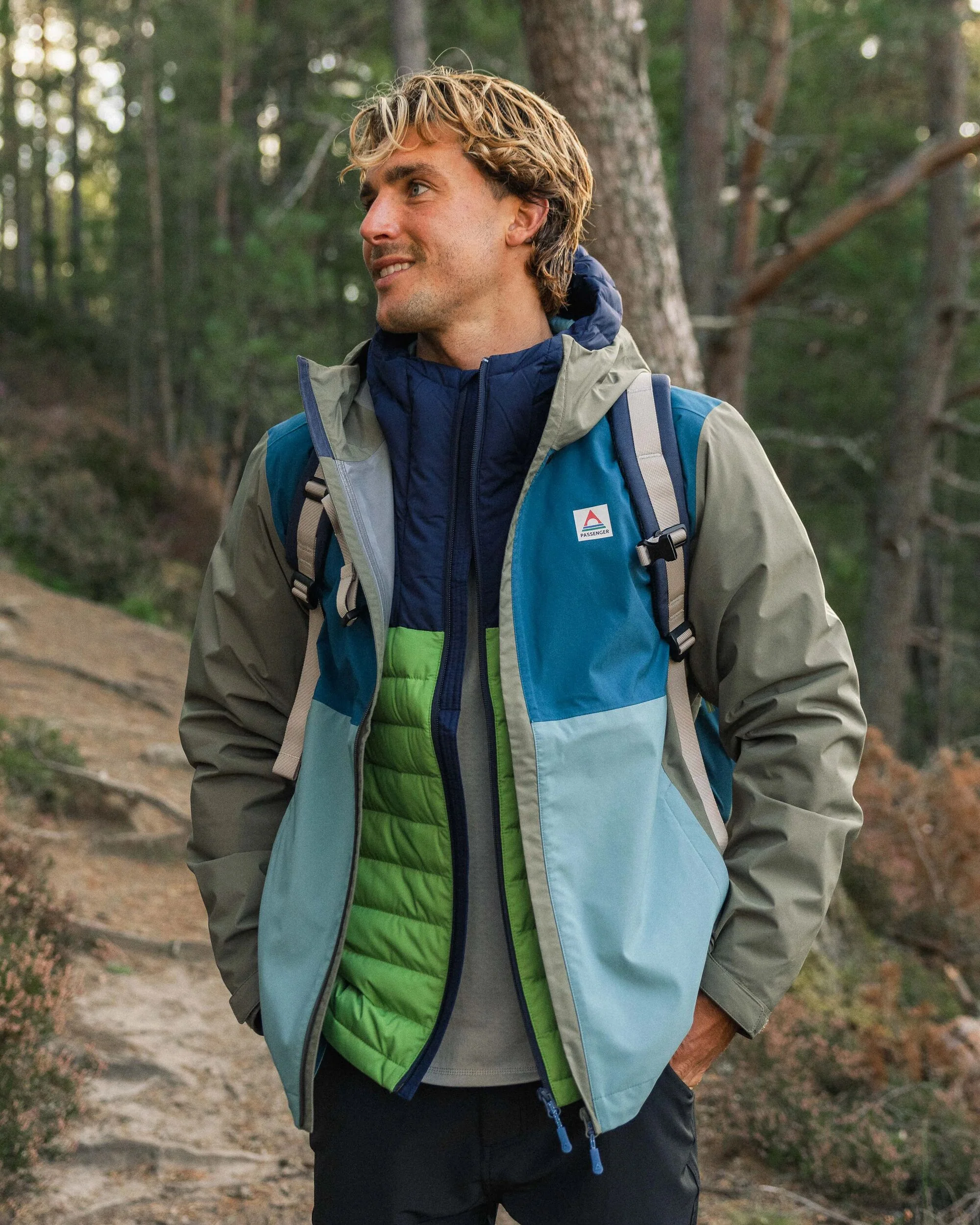 Downpour Waterproof Jacket - Tidal Blue/Arctic/Dusty Olive - Image 4